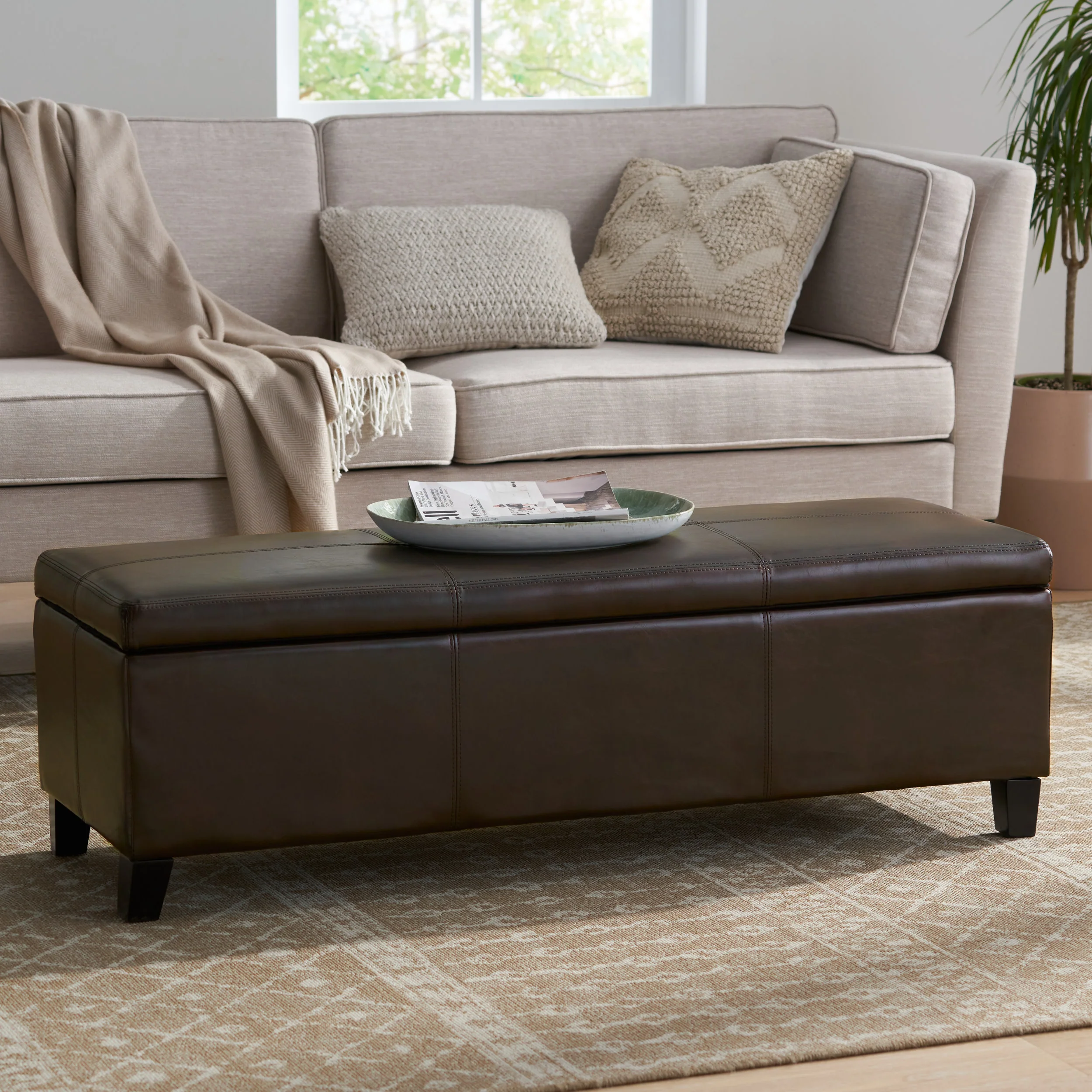 Rupert Upholstered Storage Ottoman Bench - furnishings