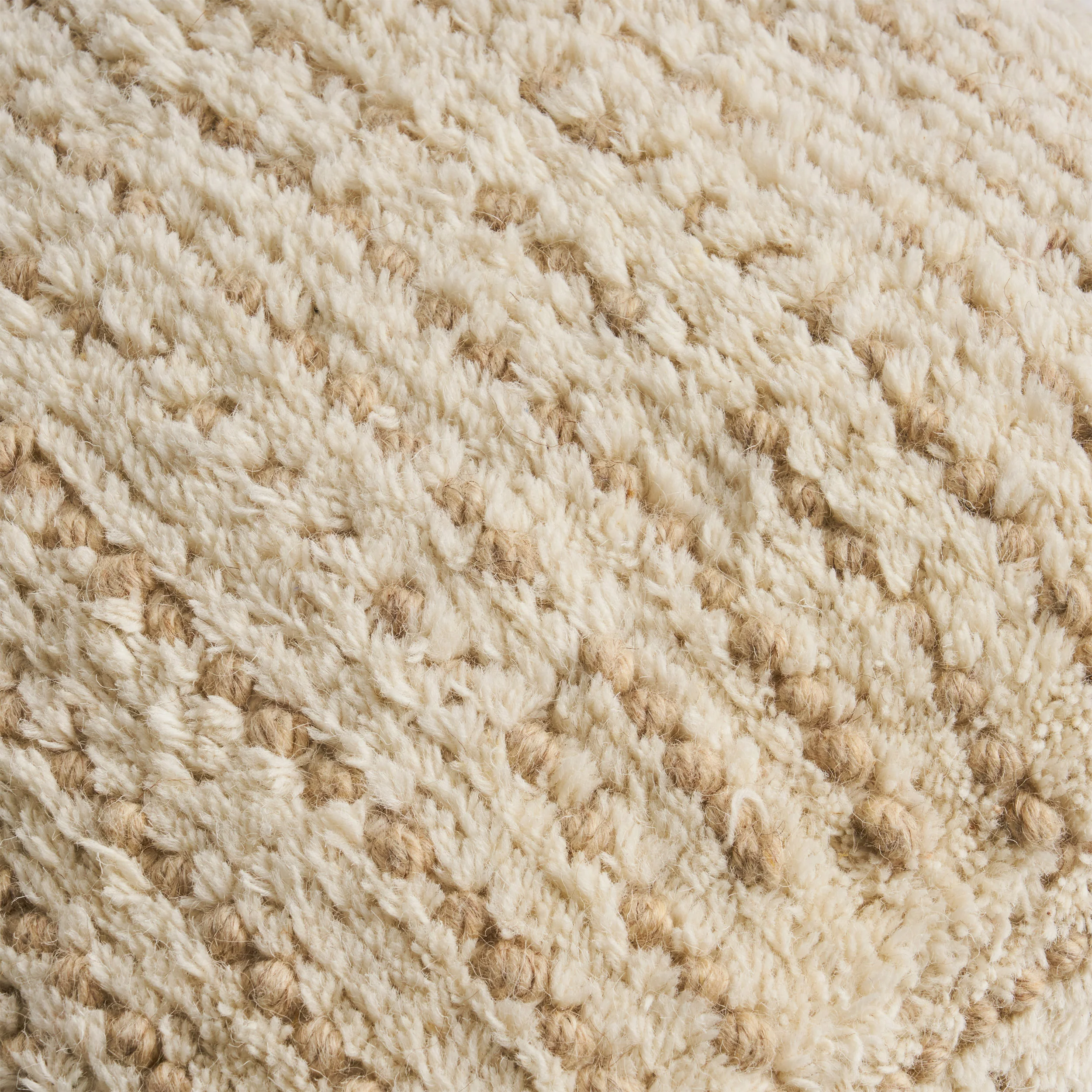 Ewelina Boho Wool and Cotton Ottoman Pouf - furnishings