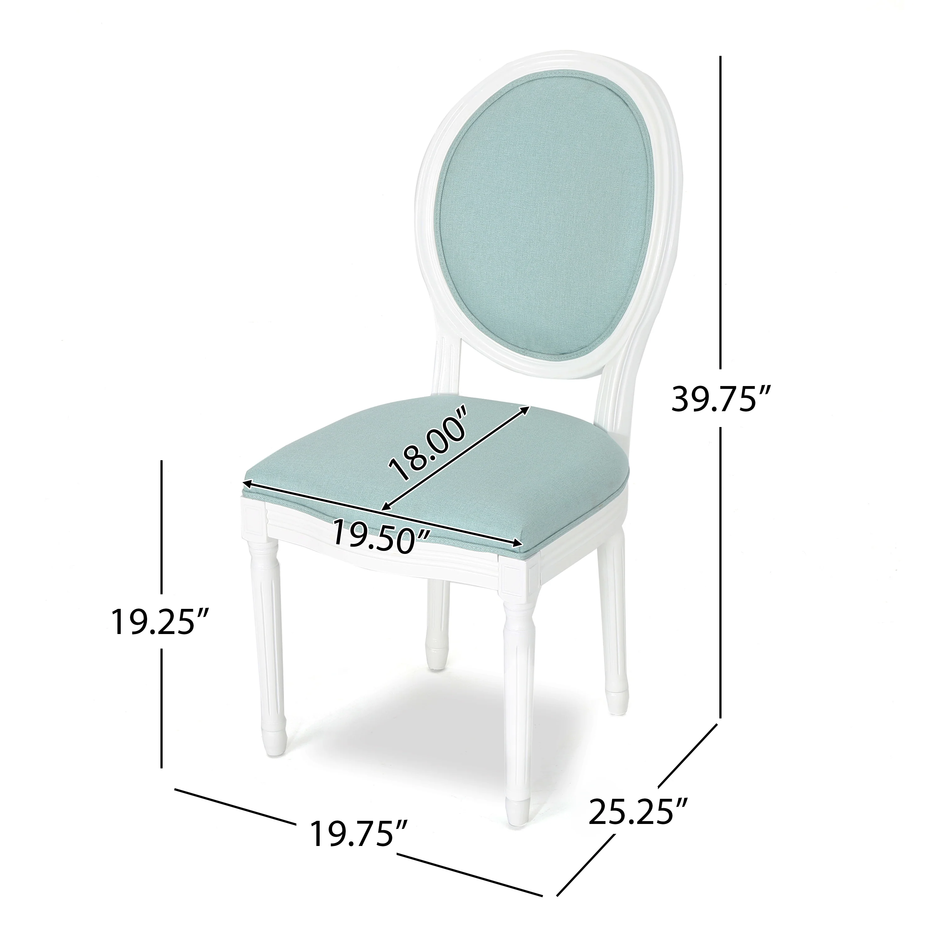 Adelise Traditional Light Blue Upholstered Fabric Dining Chairs (Set of 2) - furnishings