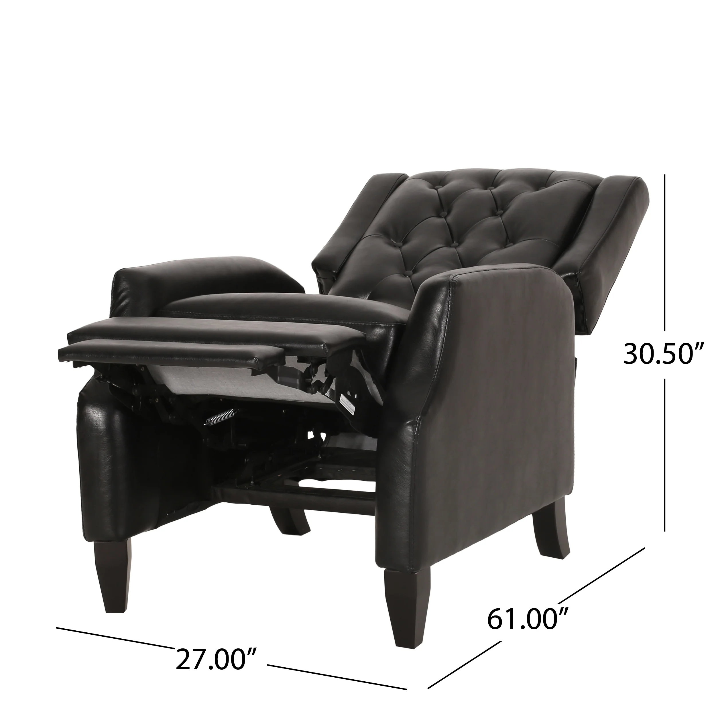 Loubar Contemporary Faux Leather Tufted Pushback Recliners, Set of 2 - furnishings