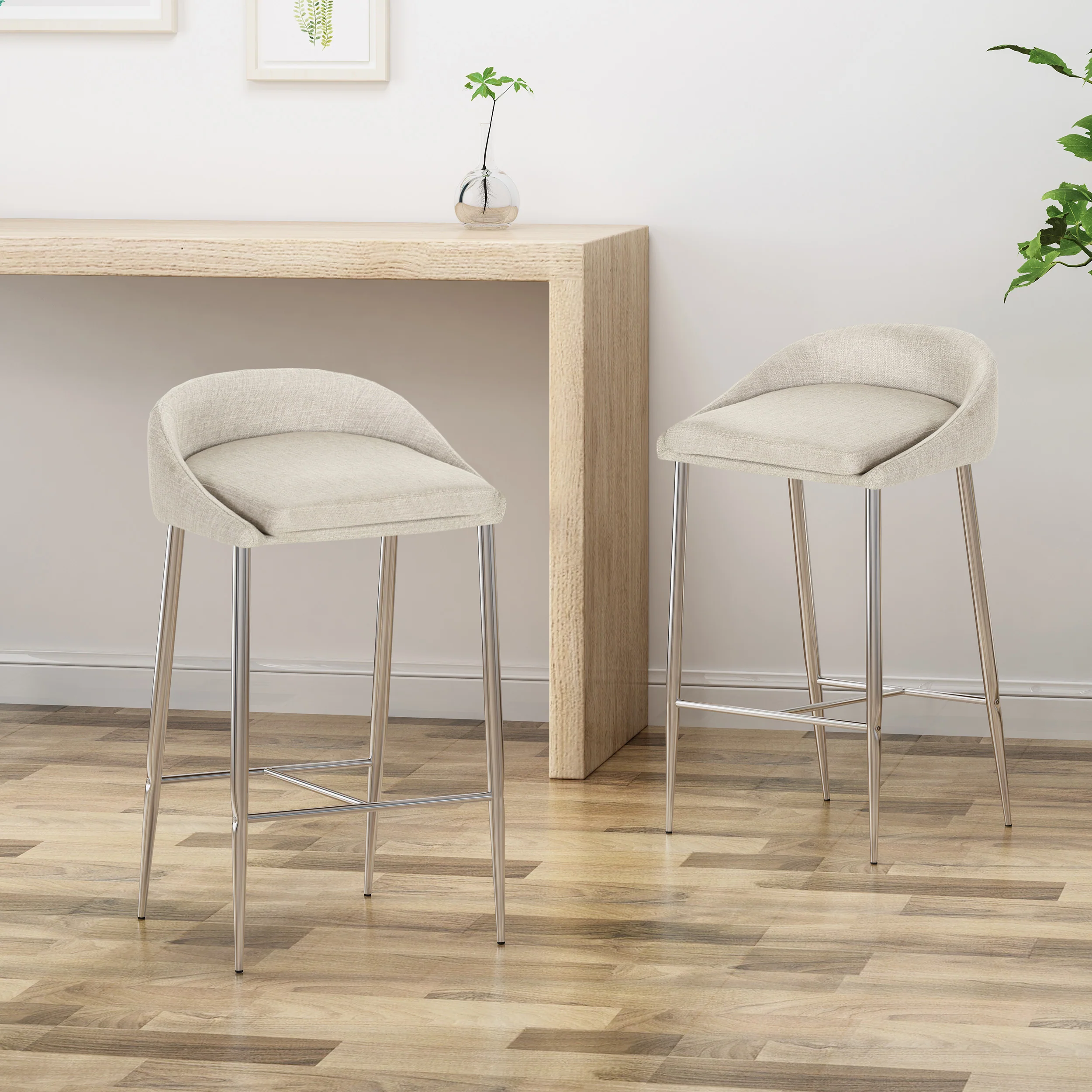 Fanny Upholstered Counter Stools, Modern, Upholstered (Set of 2) - furnishings