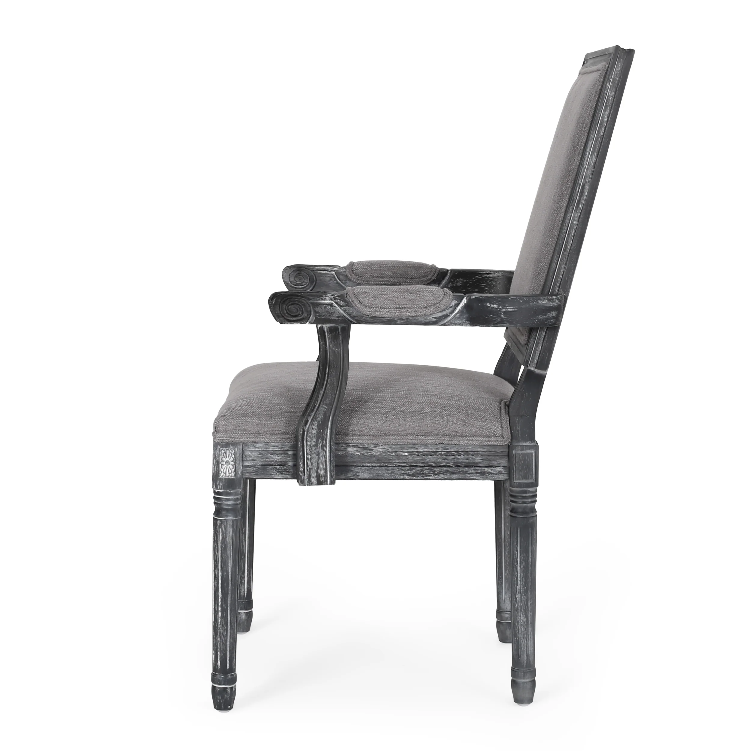 Ashlyn French Country Fabric Upholstered Wood Dining Chairs, Set of 4 - furnishings