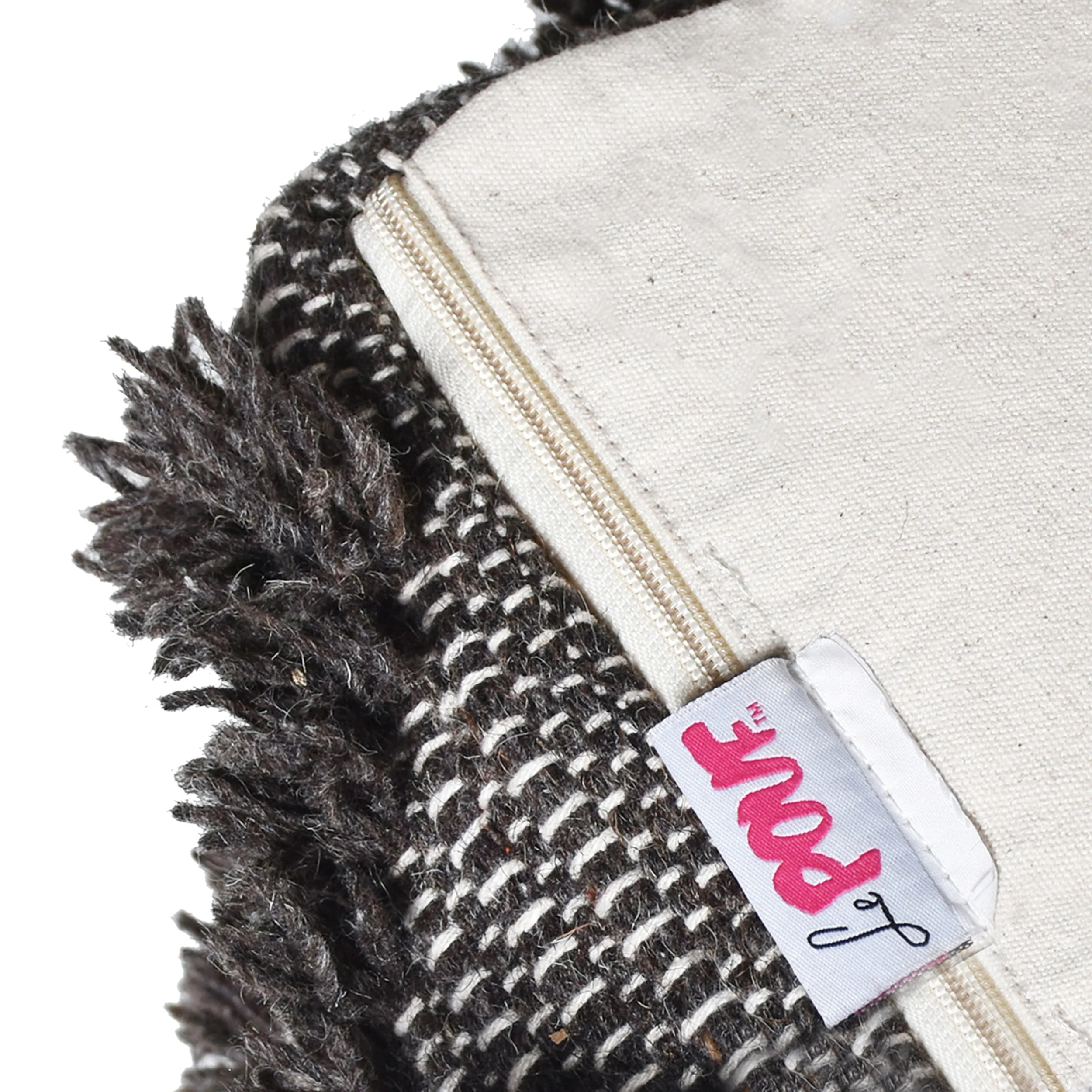 Viraj Boho Artisan Hand Woven Wool and Cotton Cube Pouf - furnishings