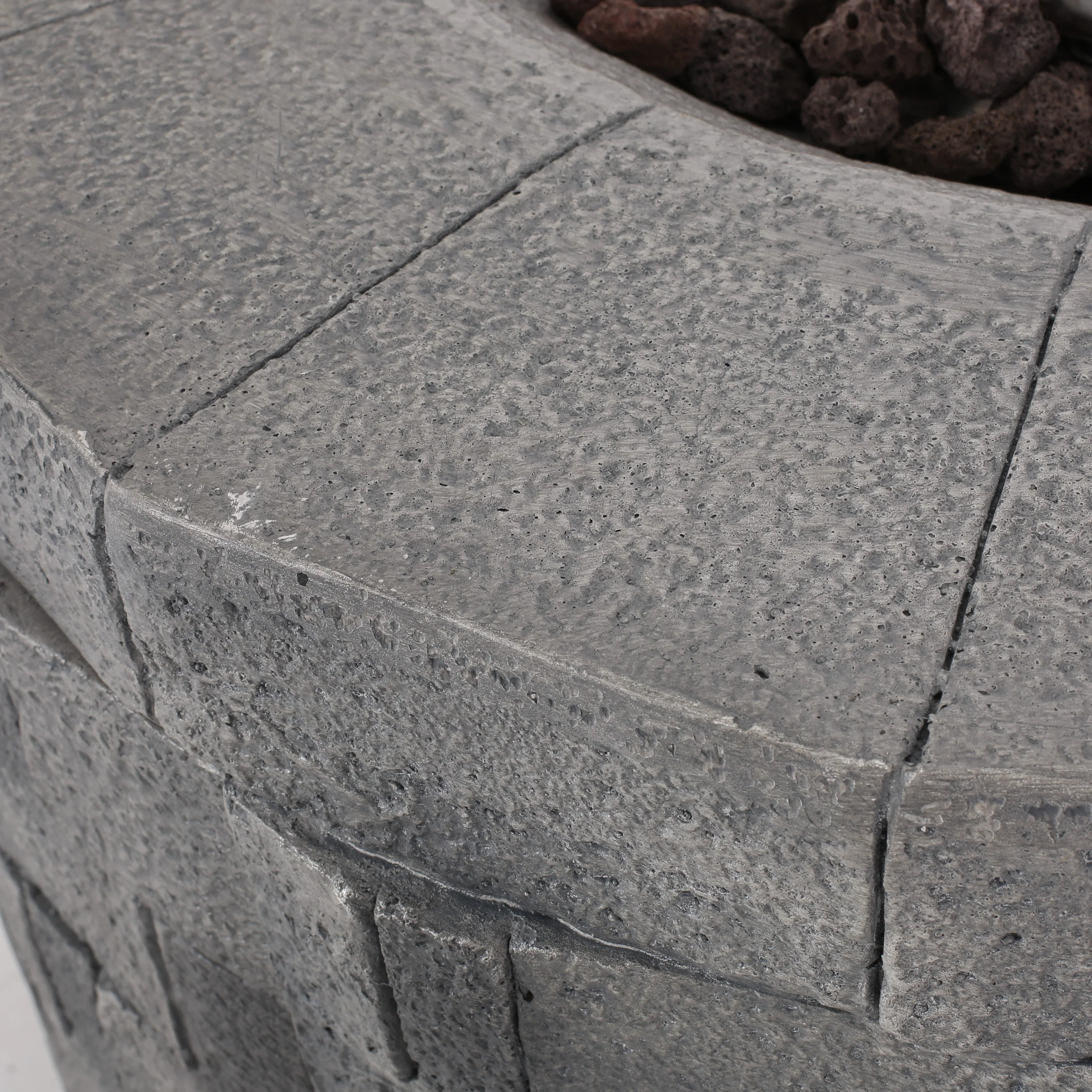 Kaur Outdoor Lightweight Concrete Circular Fire Pit - furnishings