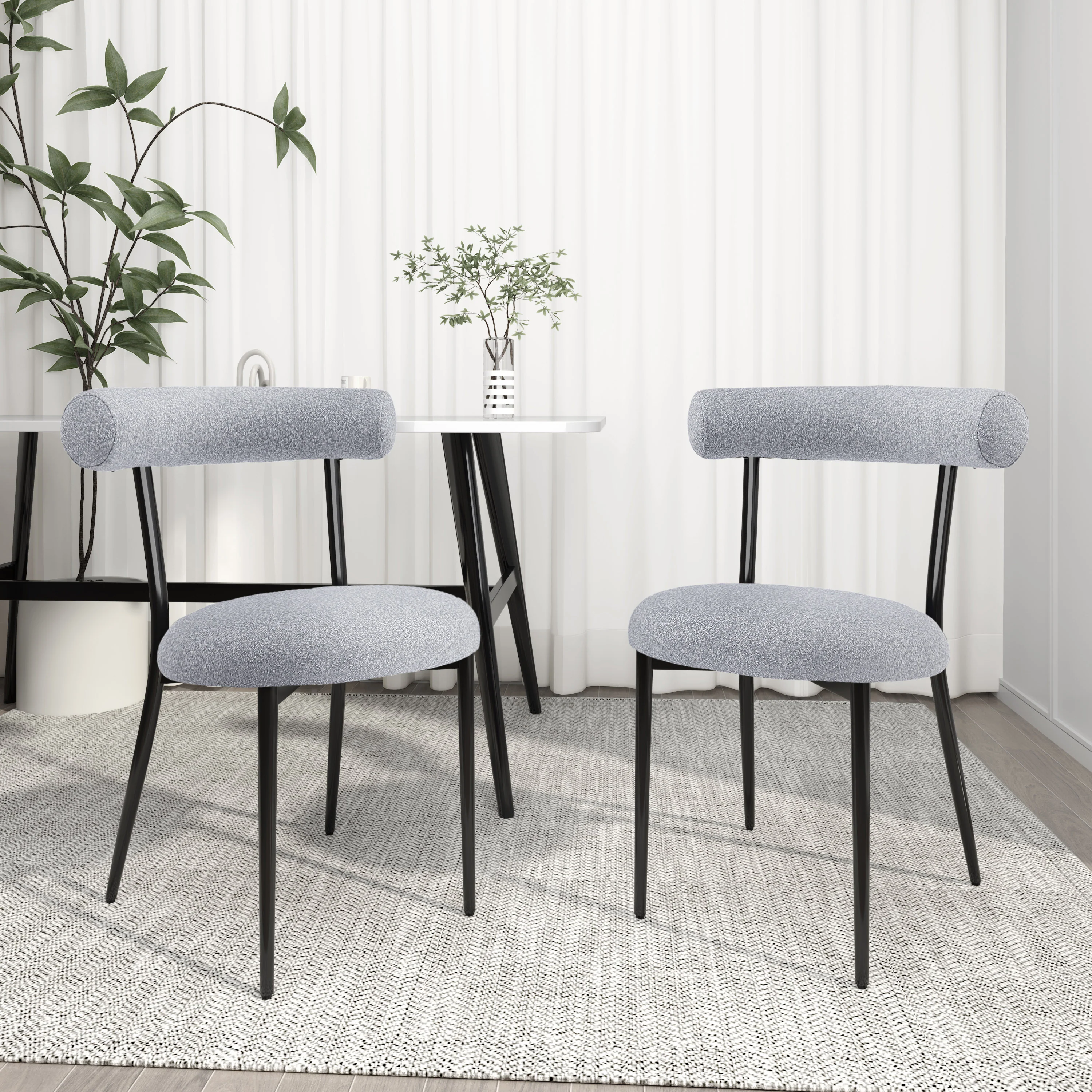 Daimona Fabric Upholstered Dining Chairs, Set of 2 - furnishings