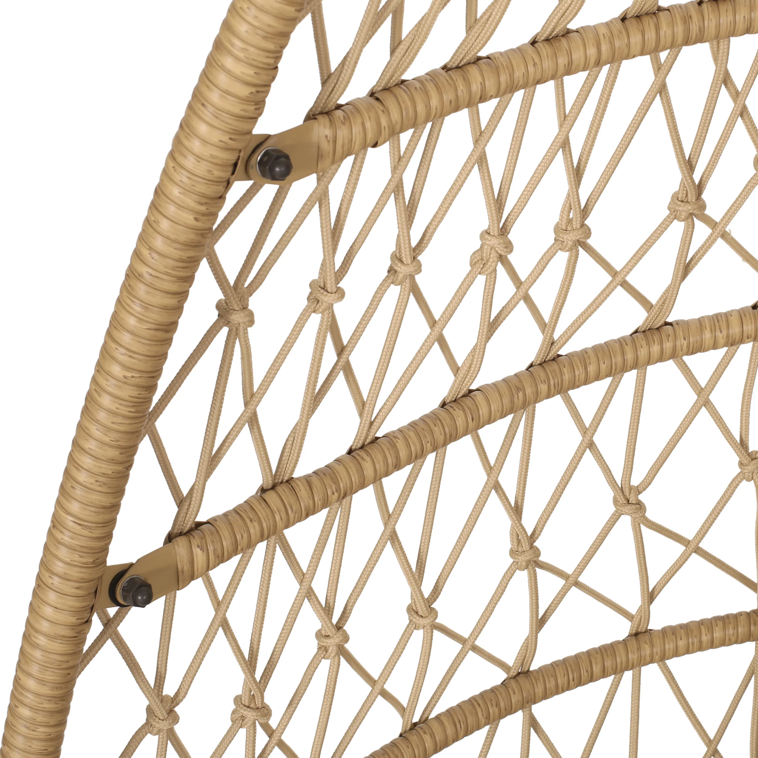 Coloma Outdoor Wicker and Rope Foldable Hanging Chair with Stand - furnishings