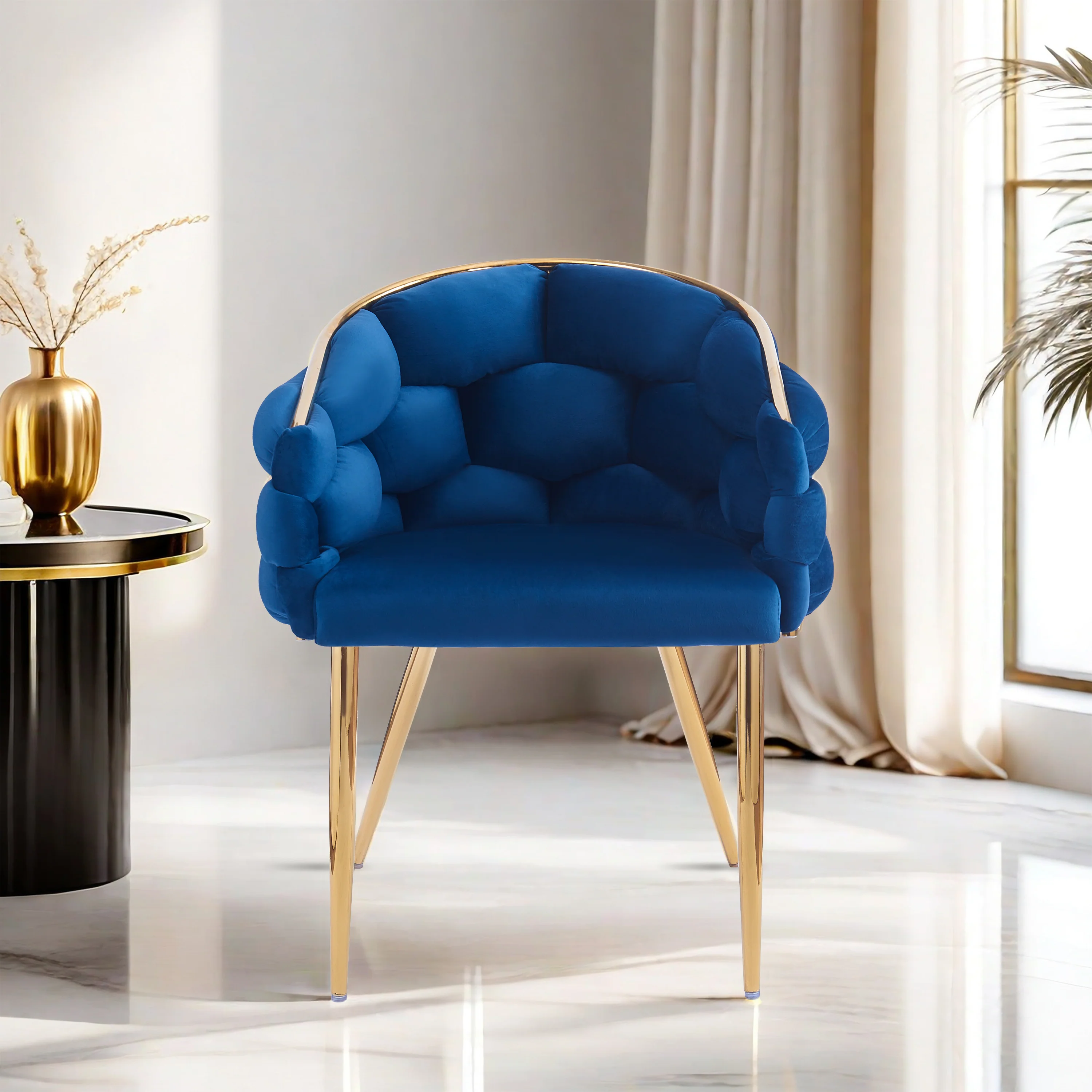Cotorro Velvet Barrel Design Accent Chairs - furnishings