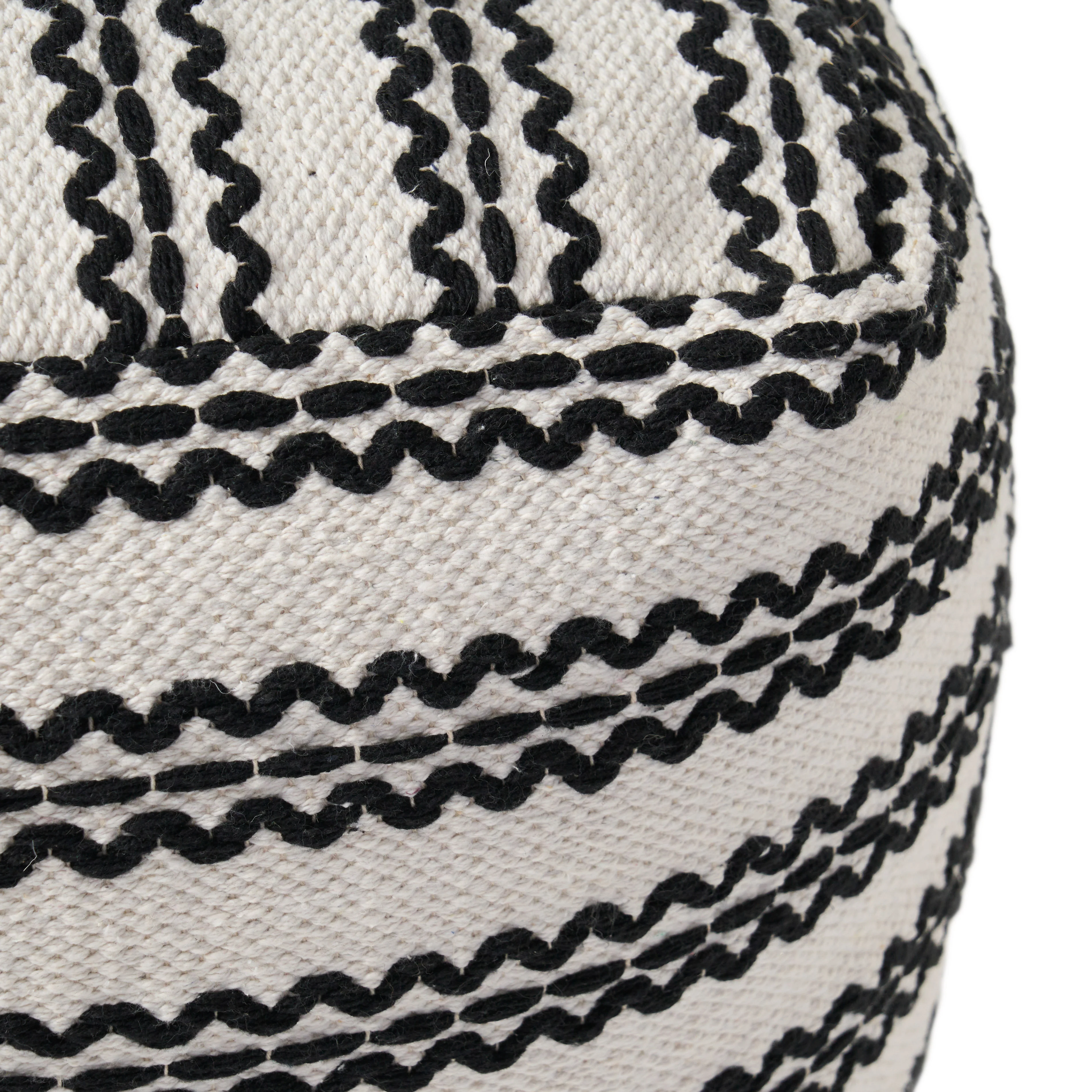 Davis Handcrafted Boho Fabric Pouf - furnishings