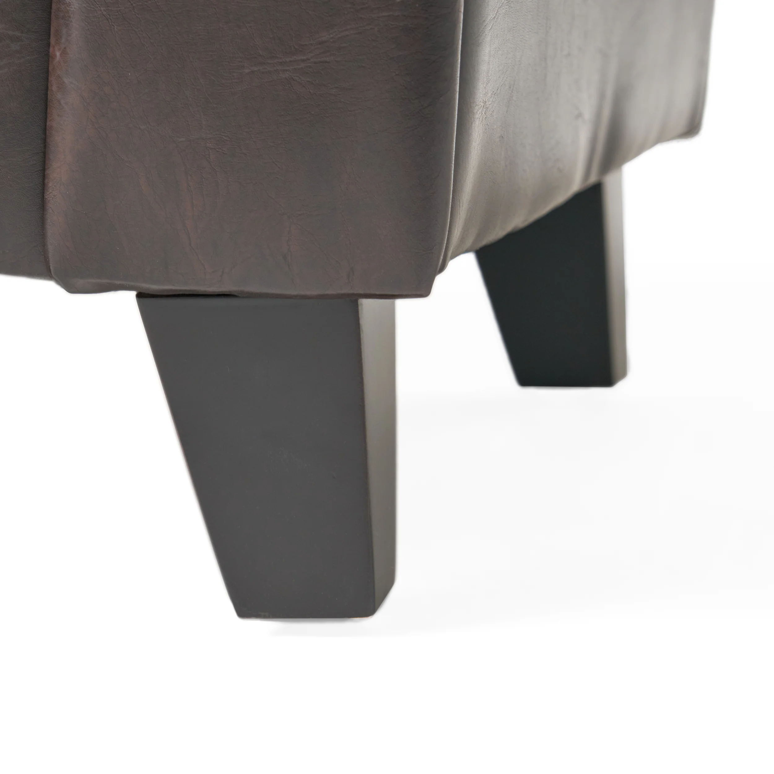 James Brown Tufted Leather Armed Storage Ottoman Bench - furnishings