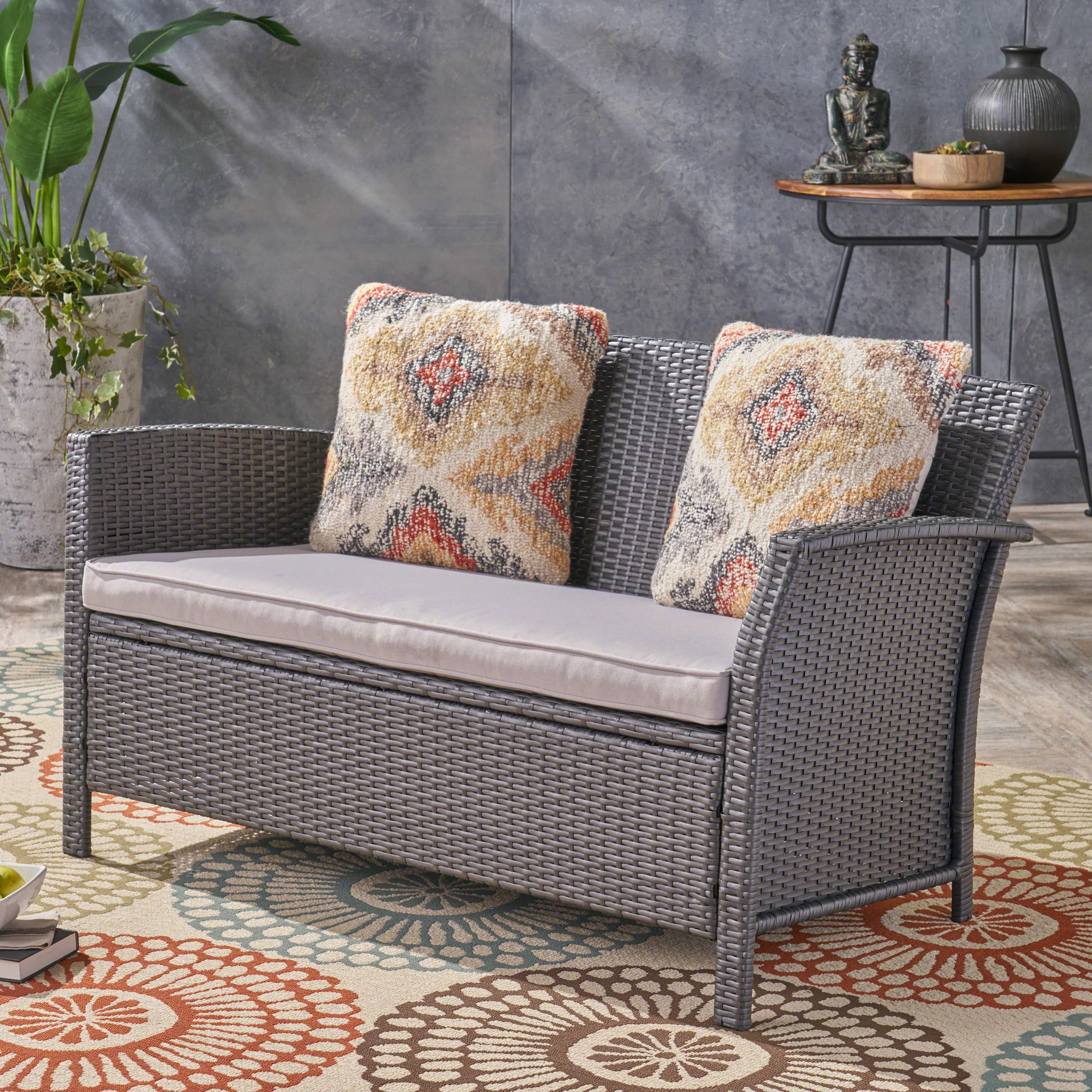 Tori Outdoor Wicker Loveseat - furnishings