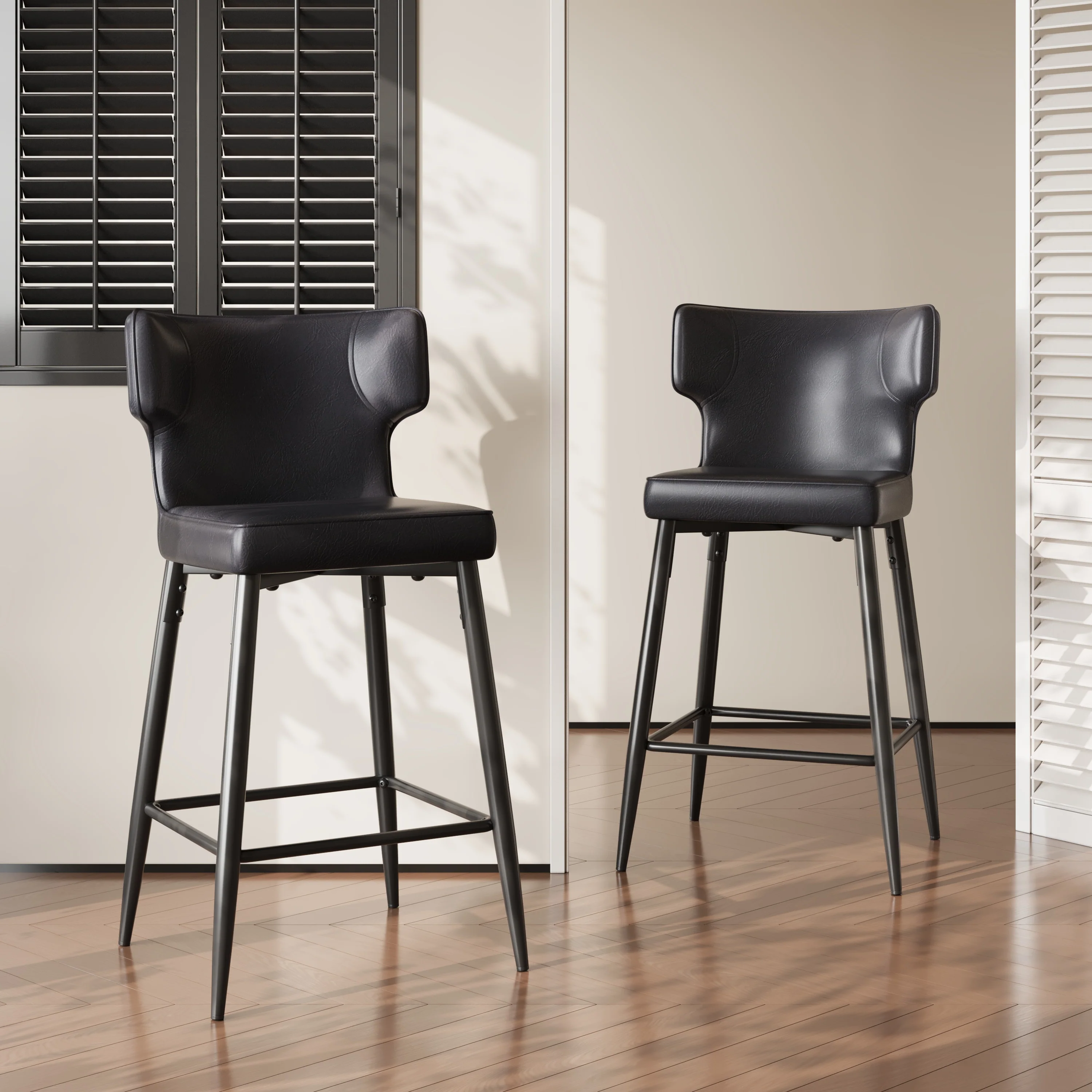 Kilburn Modern Upholstered Cushioned PU Leather Counter Stool with Footrest - furnishings