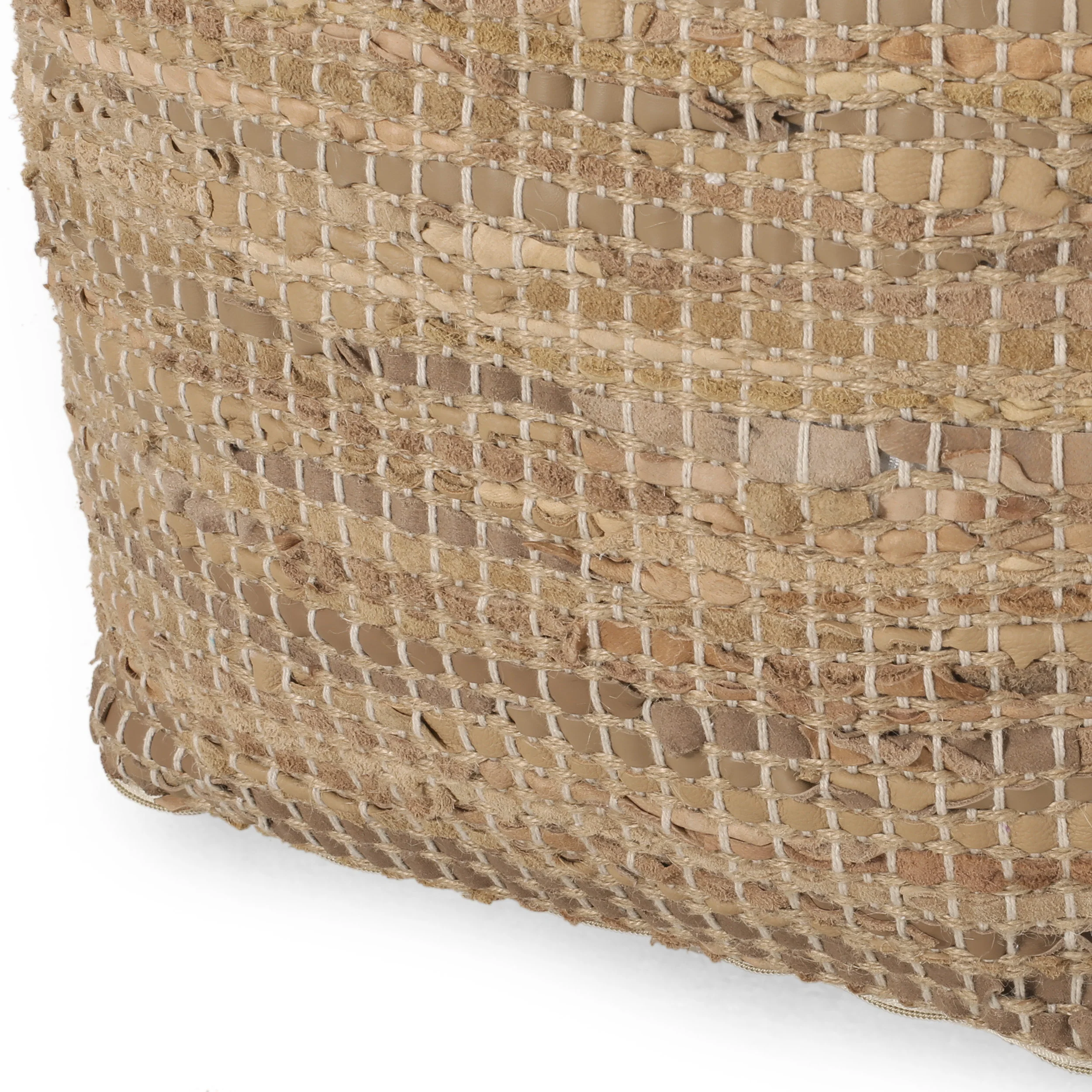 Glencoe Boho Handcrafted Fabric Cube Pouf - furnishings