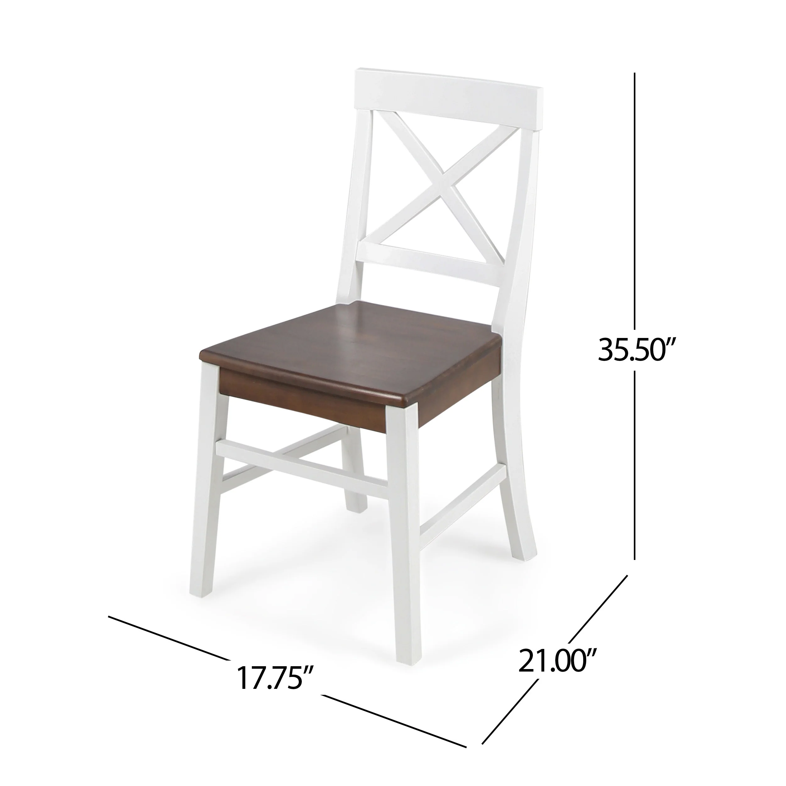 Truda Farmhouse  Acacia Wood Dining Chairs (Set of 2) - furnishings