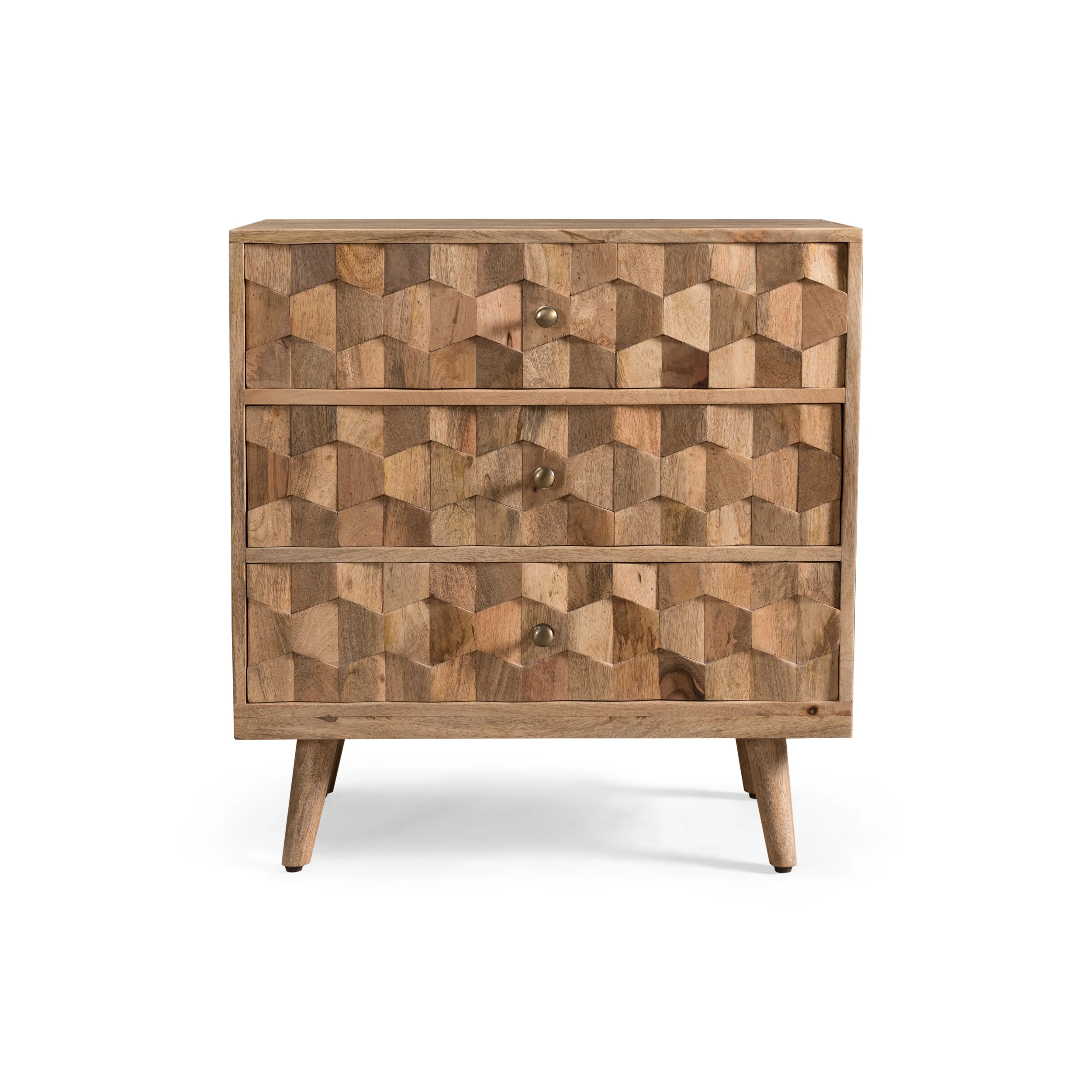 Poppy Mid-Century Modern Mango Wood 3 Drawer Chest - furnishings