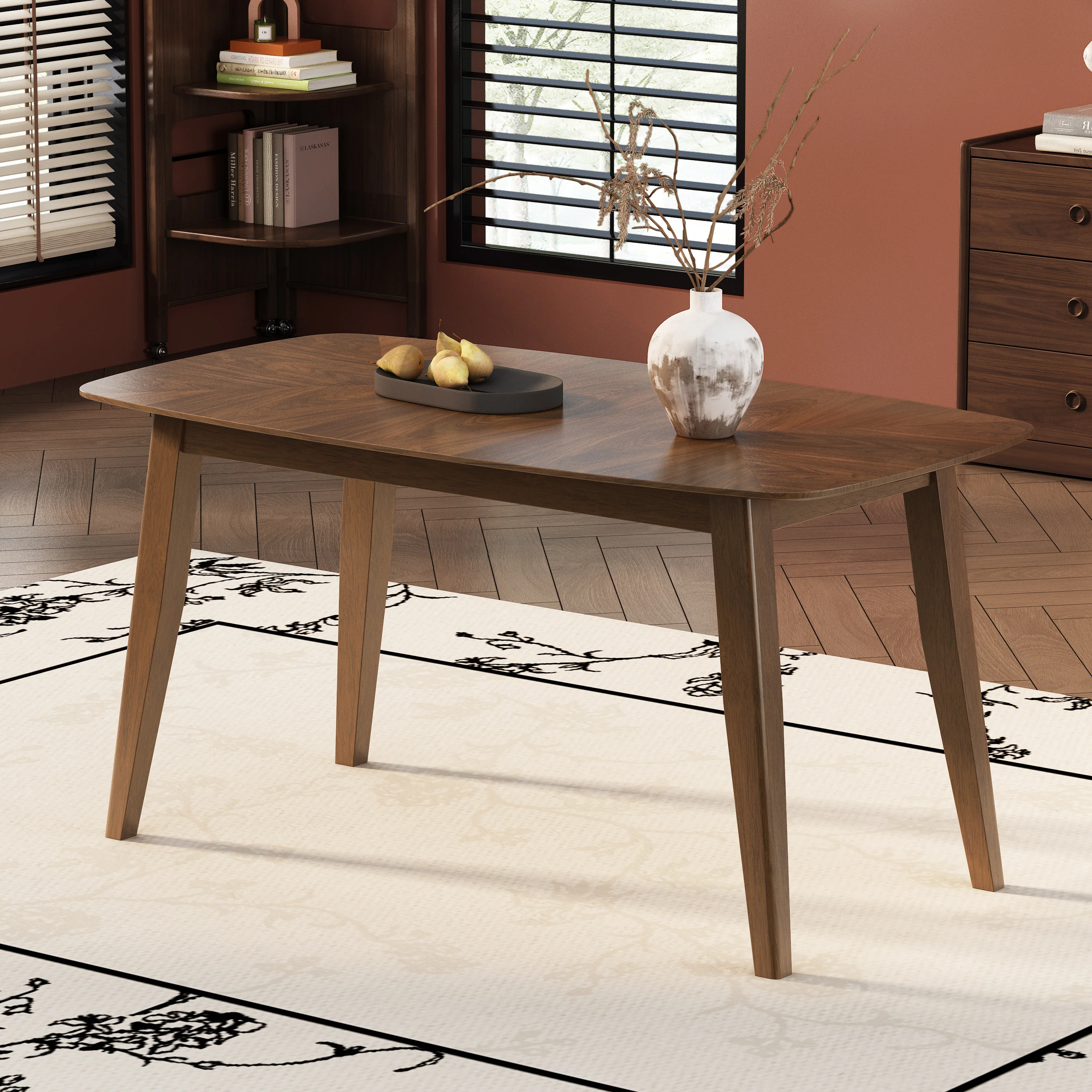 Howard Rubber Wood Dining Table - furnishings