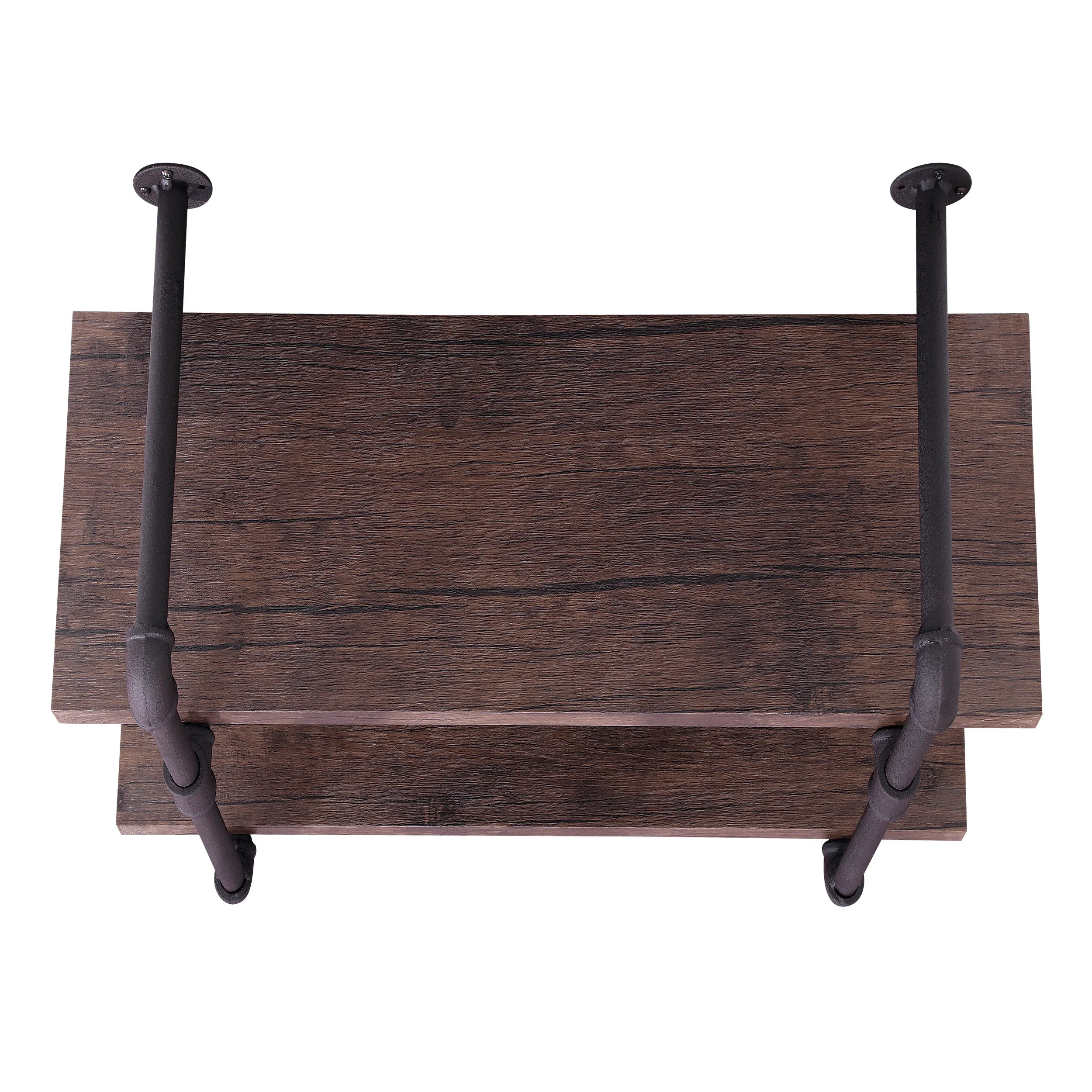 Caden 2 Shelf Industrial Pipe Design Wall Mount Floating Shelf - furnishings