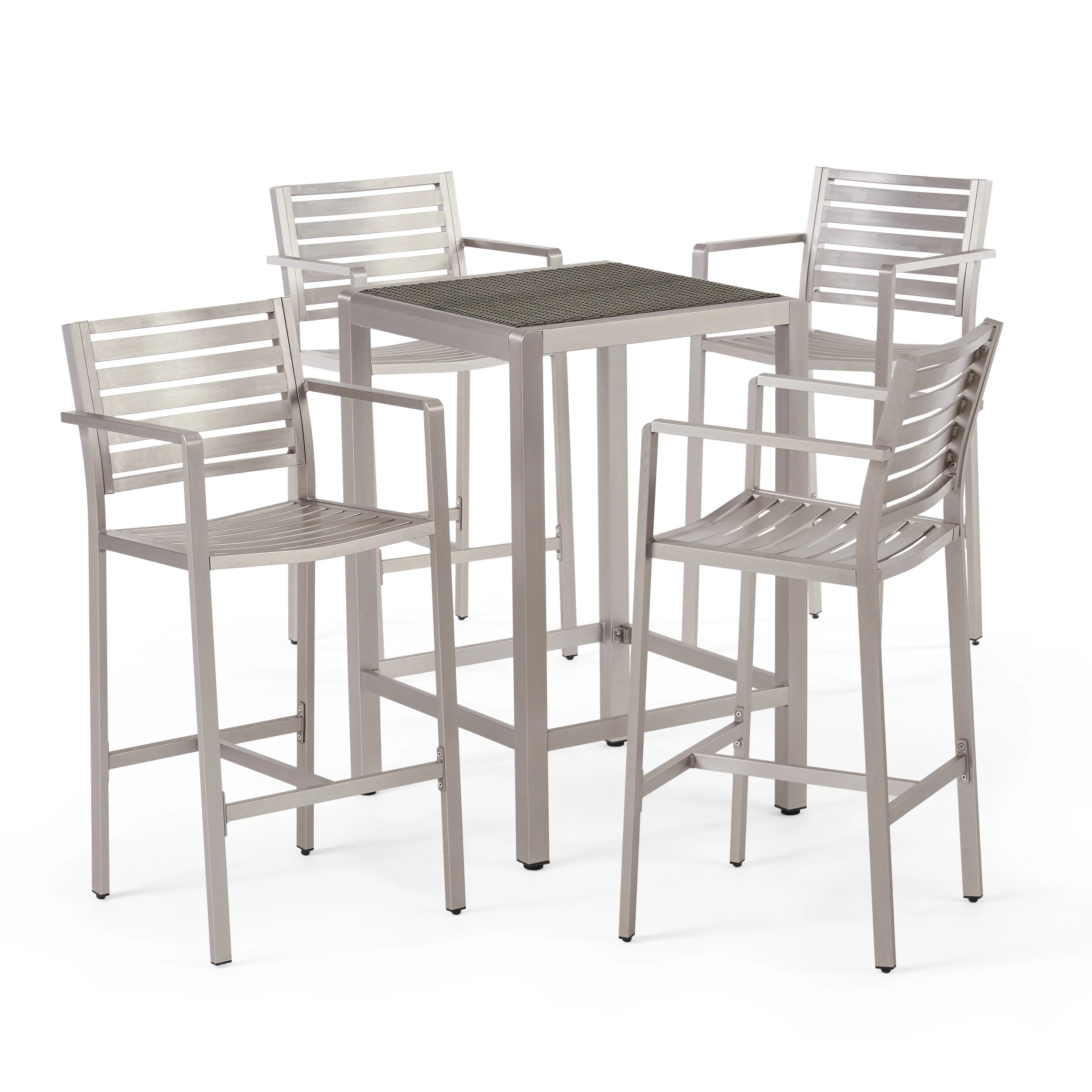 Outdoor Aluminum 5 Piece Bar Set - furnishings