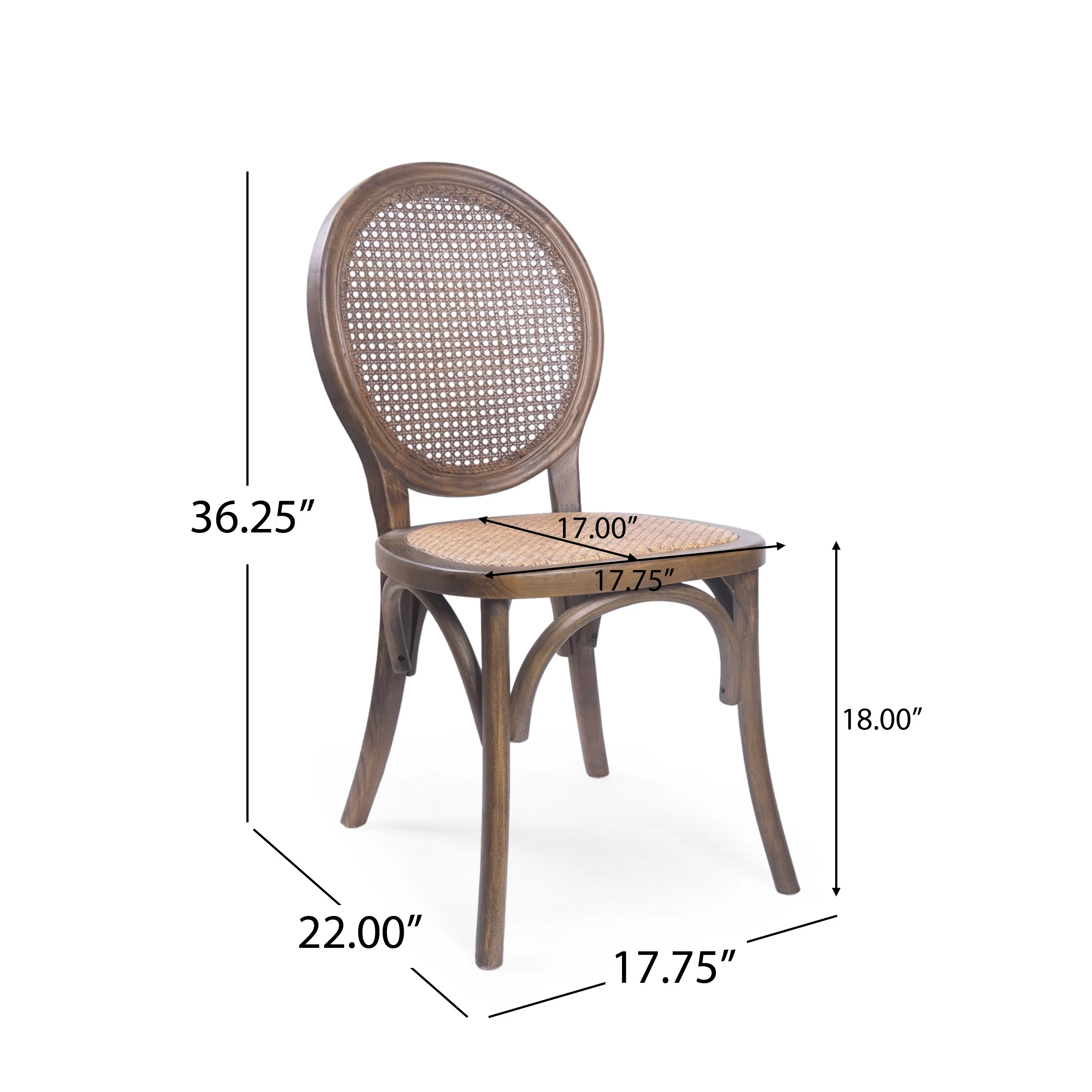 Denni Wooden Cane Back Dining Chair (Set of 2) - furnishings