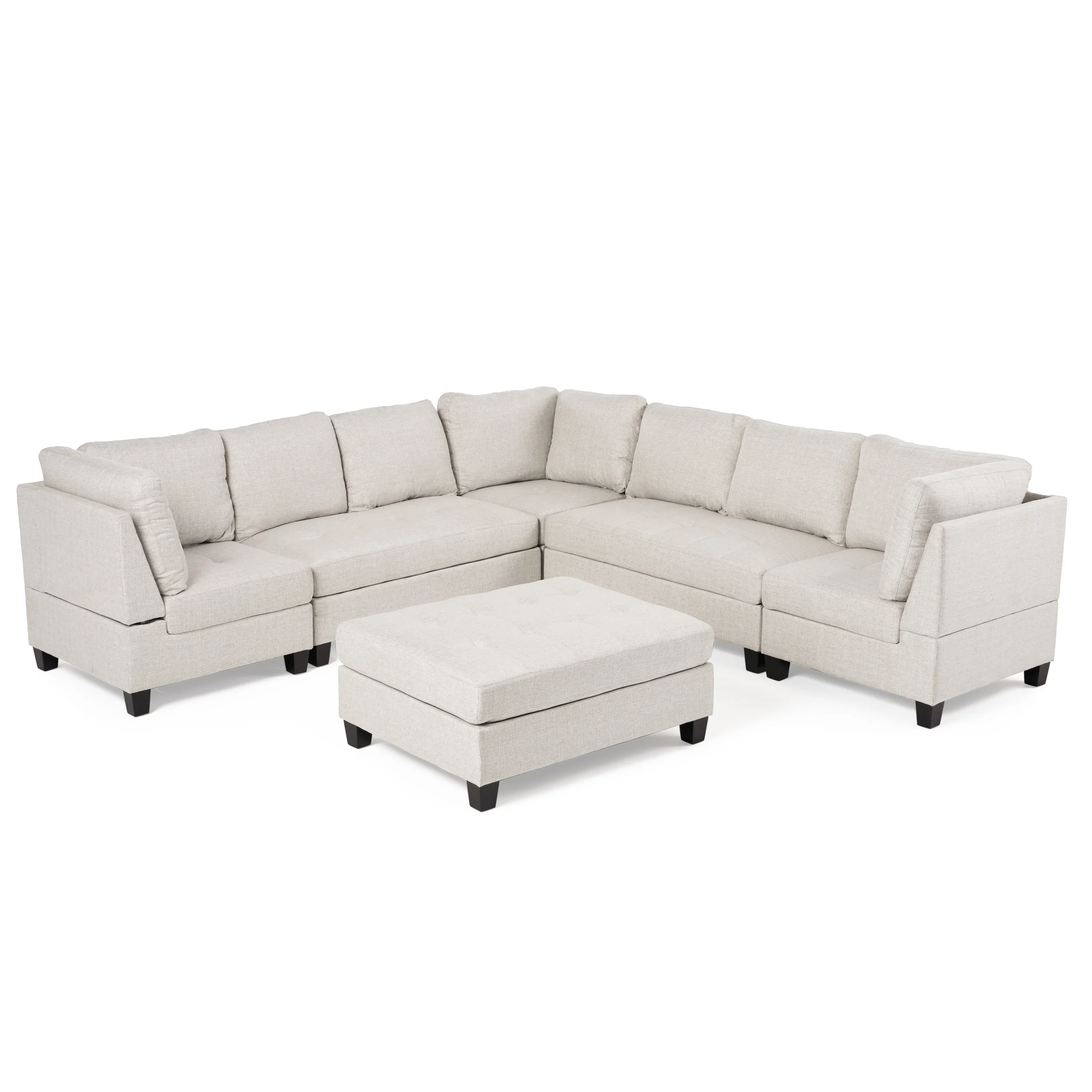 Jakyri Contemporary 7 Seater Fabric Sectional - furnishings