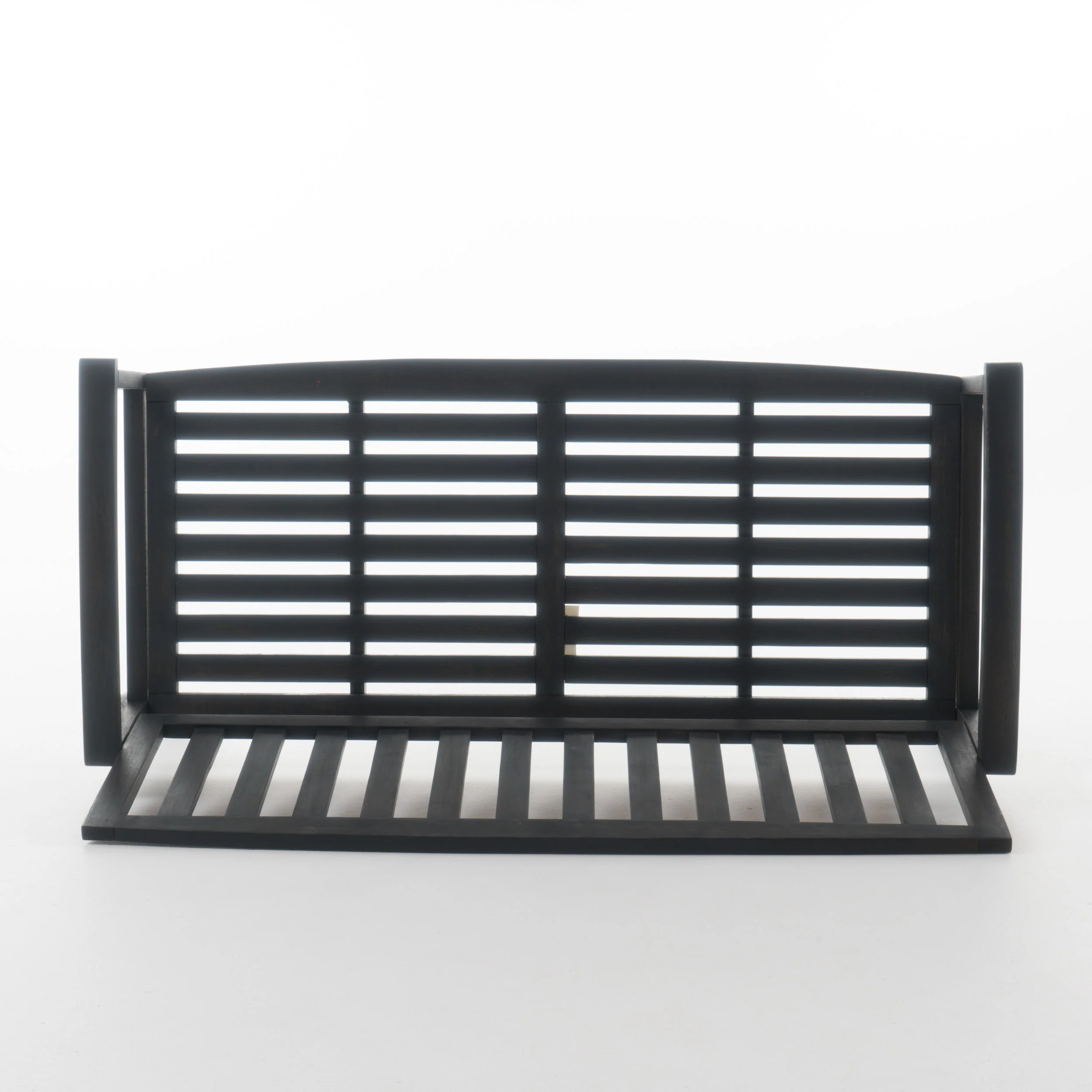 Laguna Outdoor Rustic Acacia Wood Bench with Open Slat Backrest - furnishings