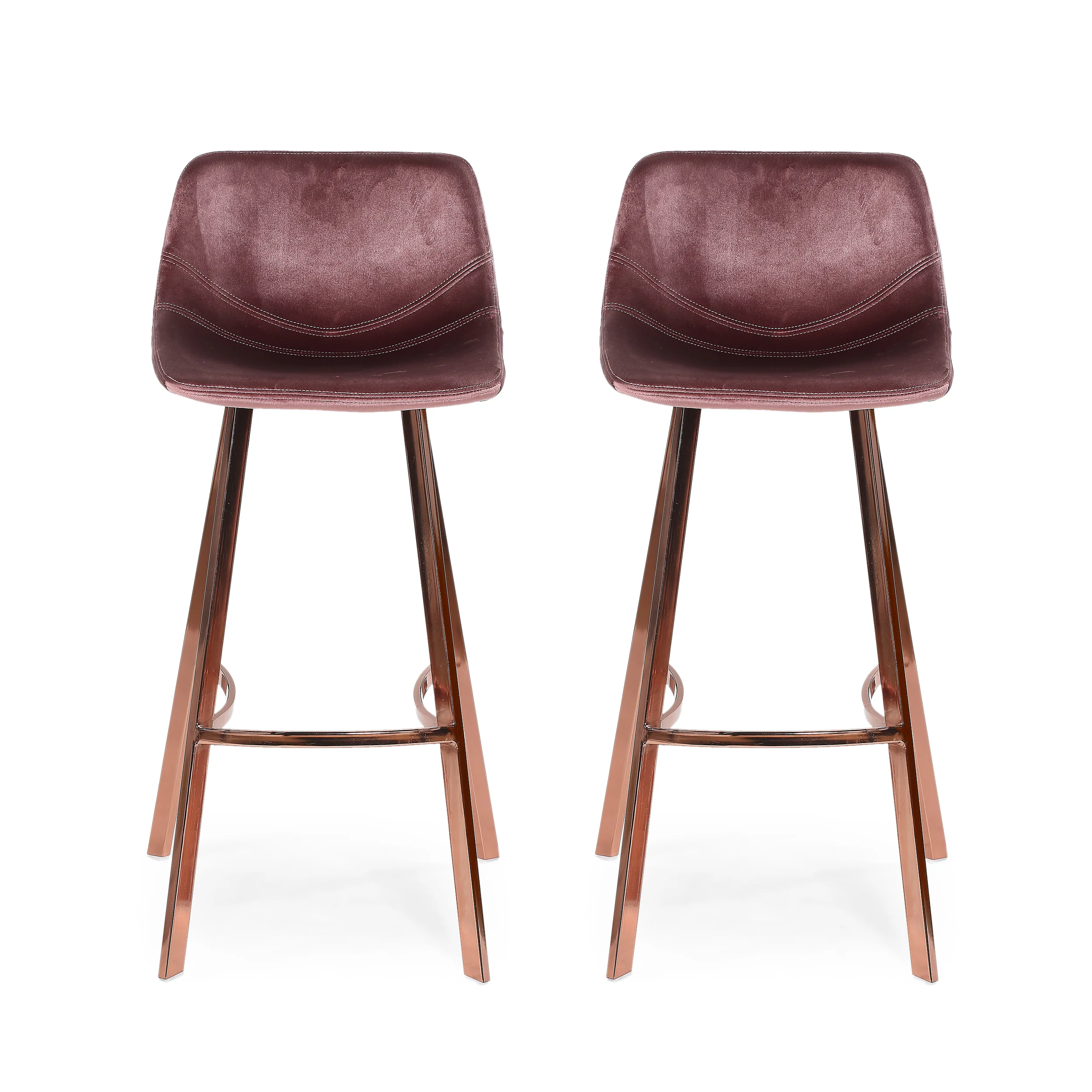 Rubani Modern Glam Velvet Bar Stool (Set of 2) - furnishings