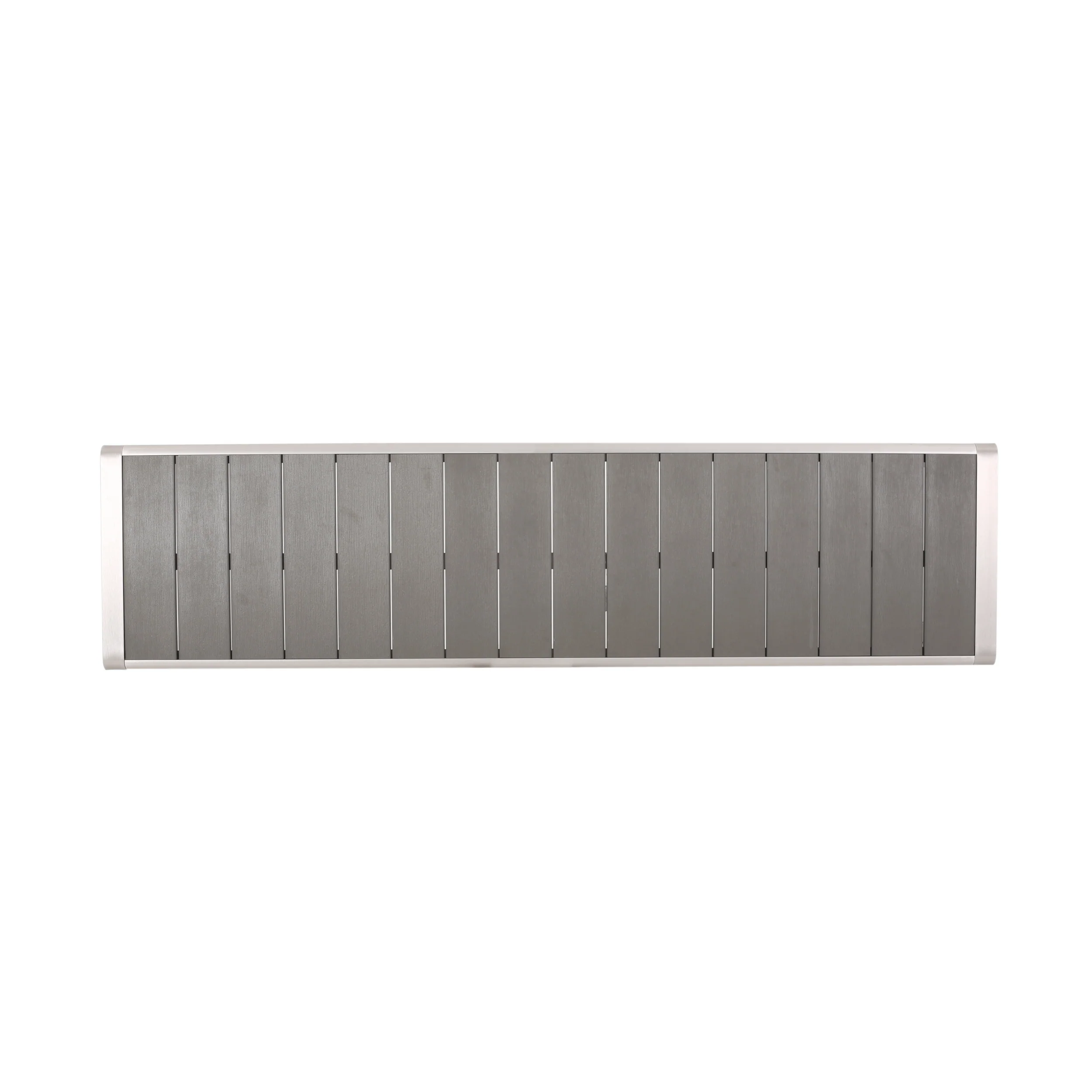 Cherie Outdoor Modern Aluminum Dining Bench with Faux Wood Seat - furnishings