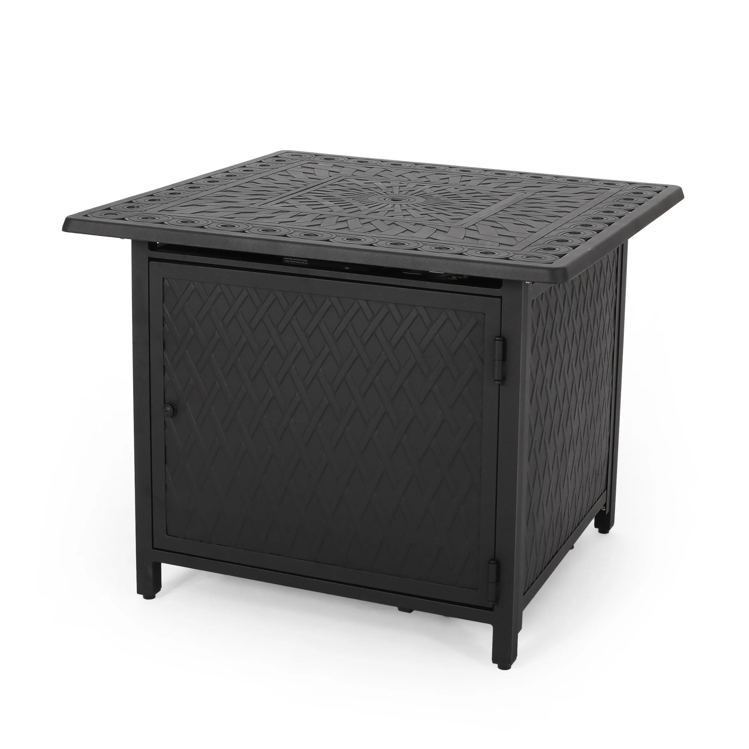 Weston Square Aluminum Propane Fire Pit - furnishings