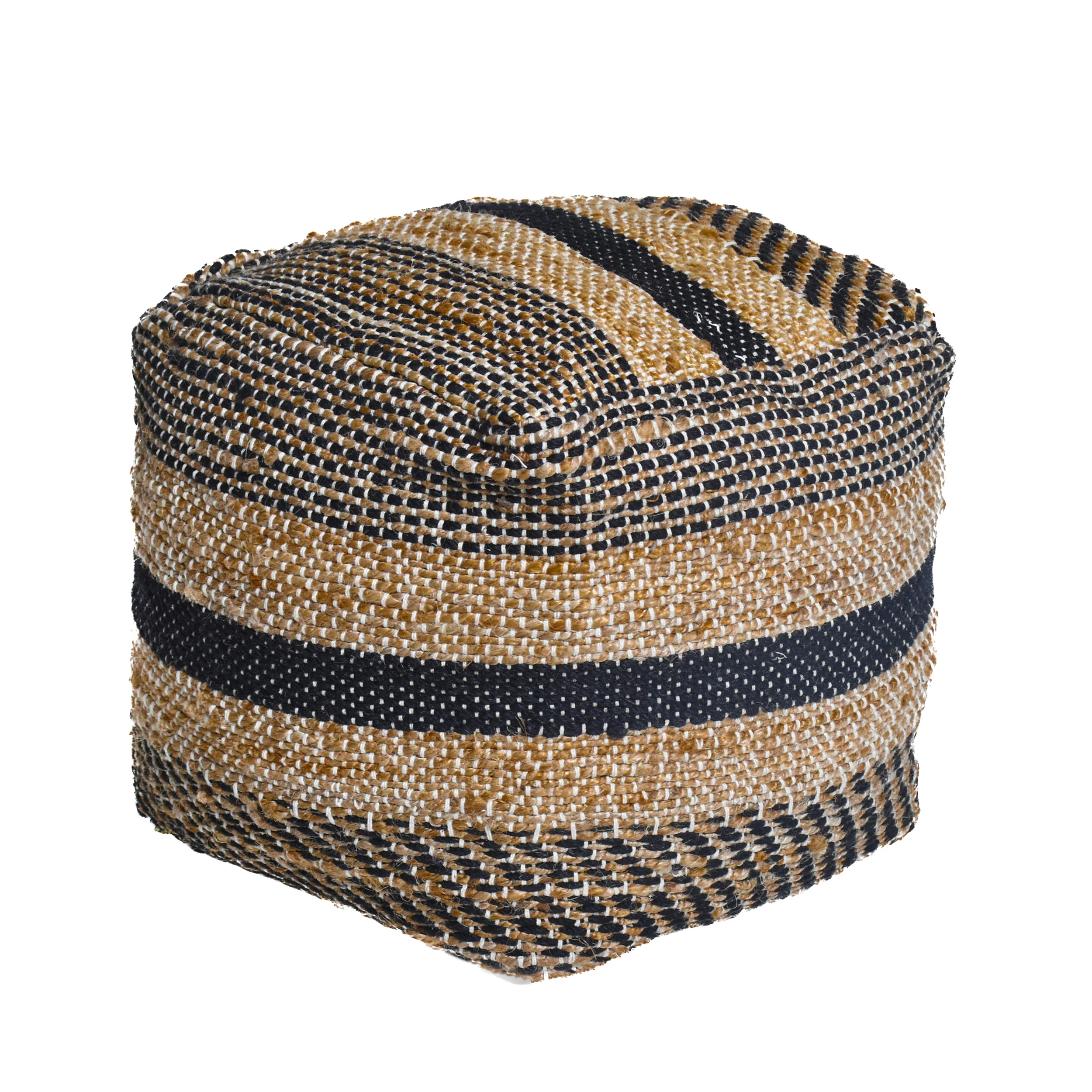 Lola Boho Handcrafted Fabric Cube Pouf - furnishings