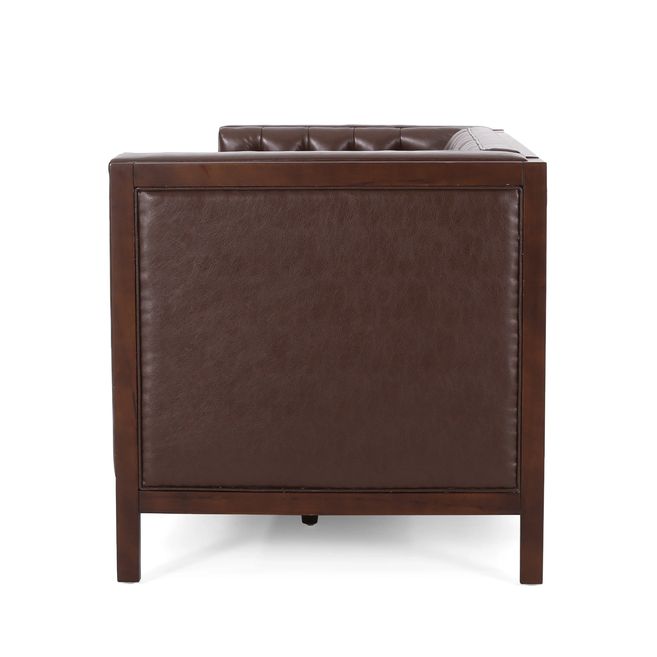 Elias Contemporary Faux Leather Tufted 3 Seater Sofa - furnishings
