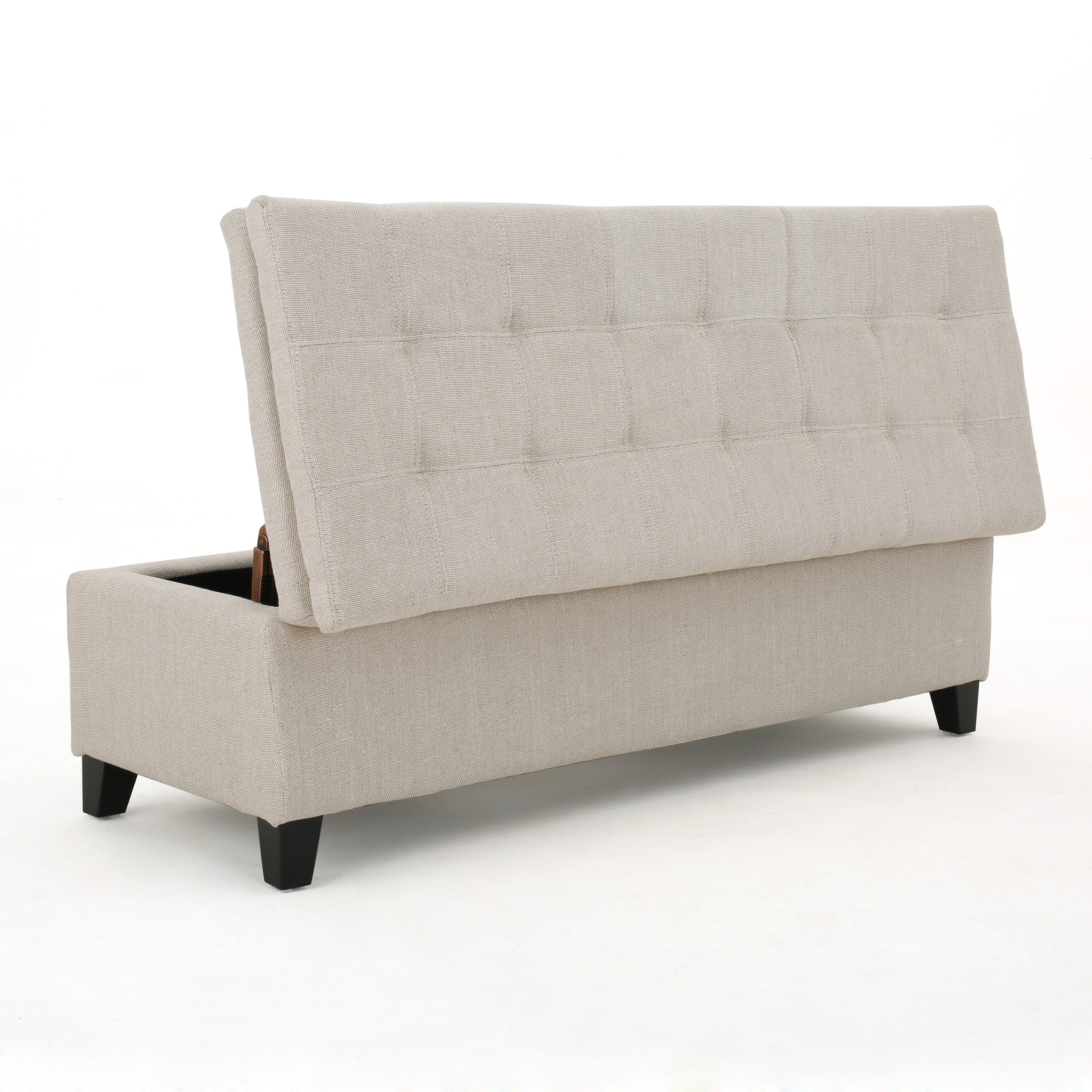 Sandford Contemporary Tufted Linen Storage Ottoman Bench - furnishings