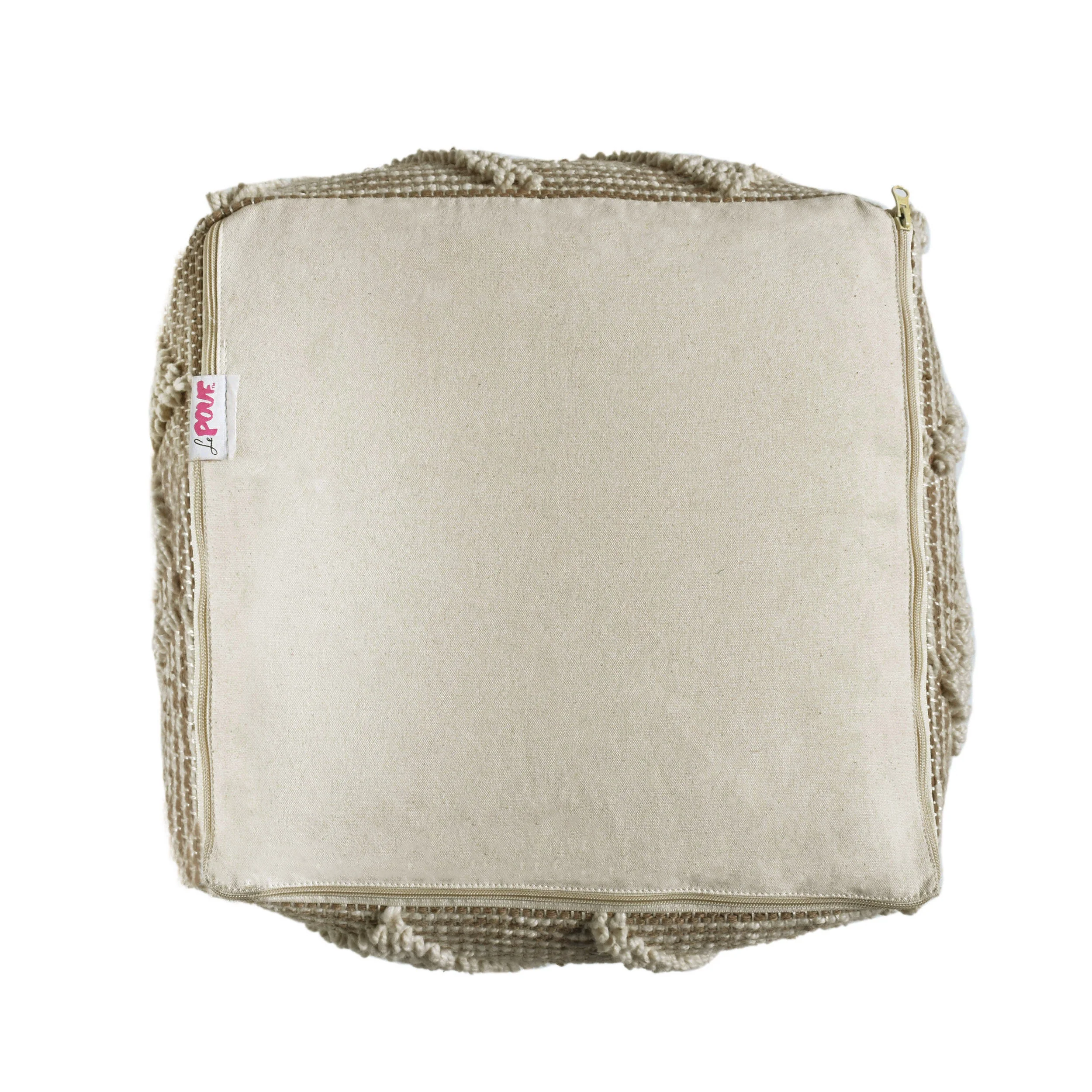 Dereka Contemporary Handcrafted Faux Yarn Pouf - furnishings