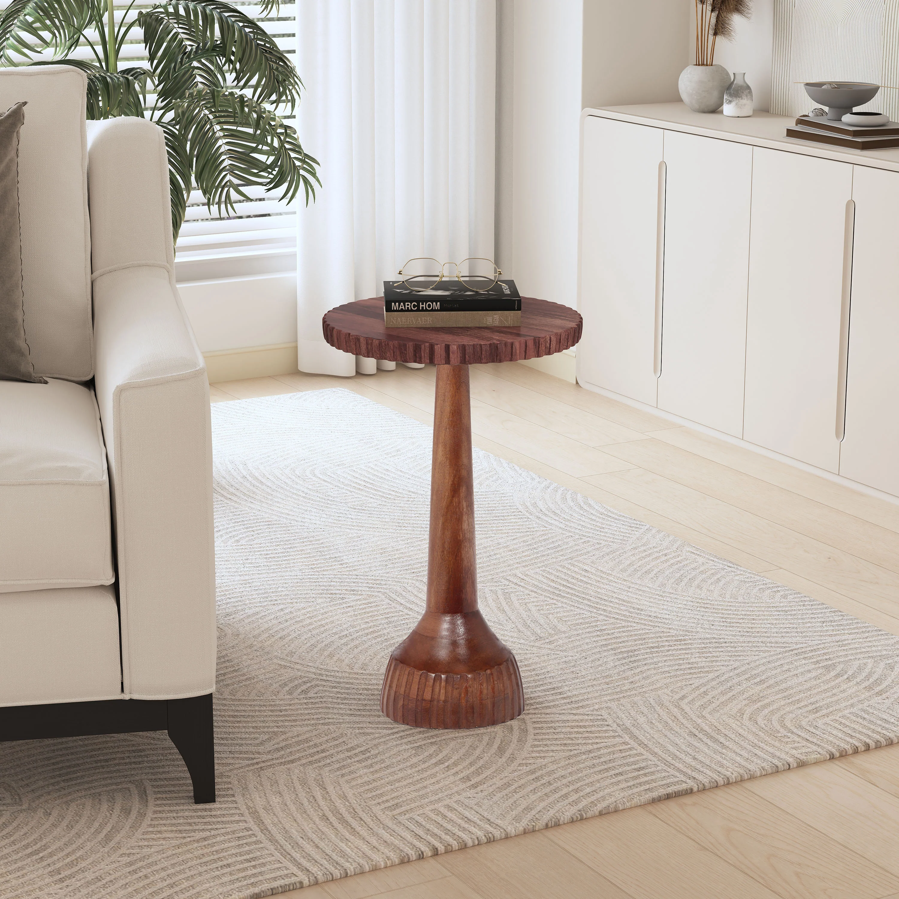 Lunora Modern Honey Wood End Table - furnishings