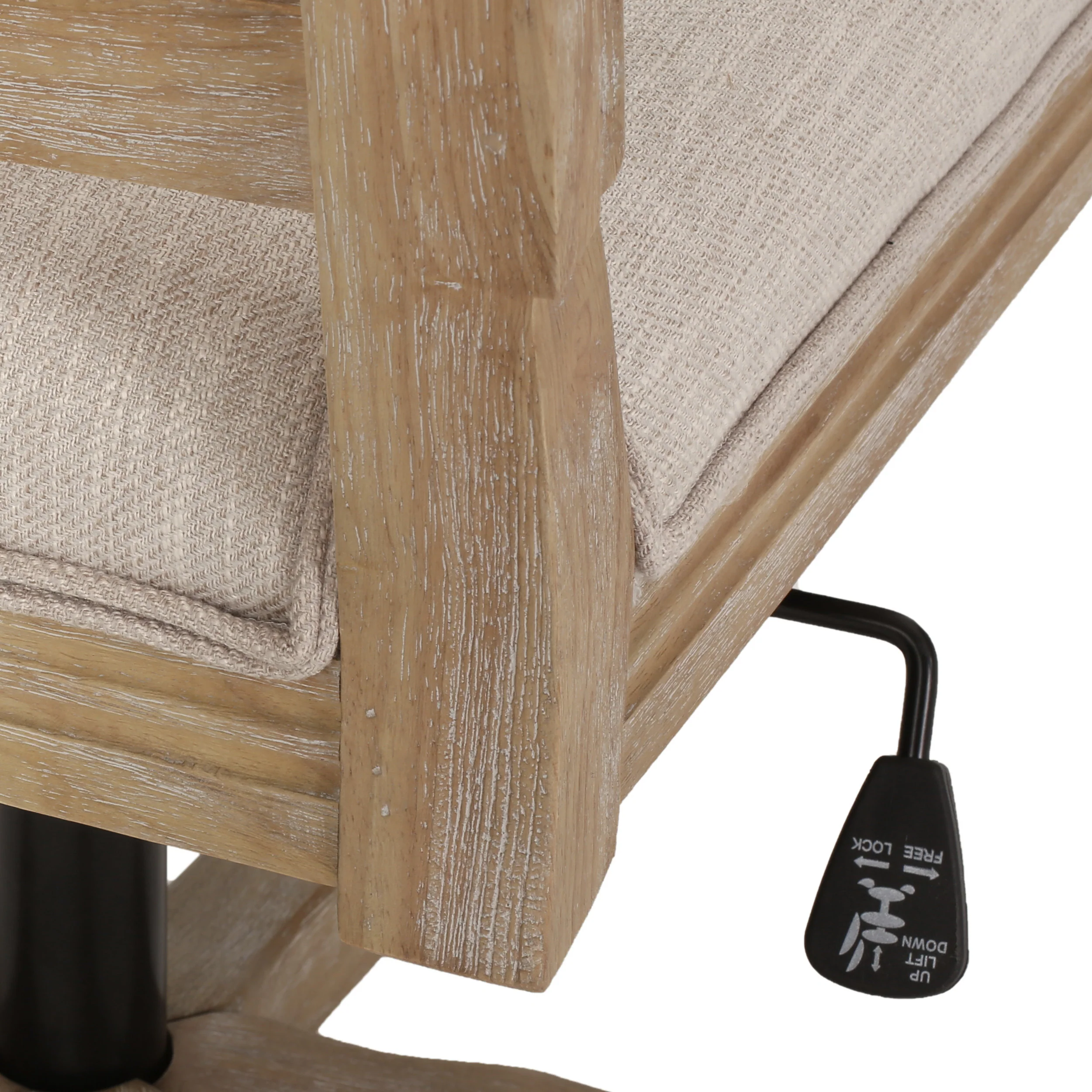 McGillen Rustic Upholstered Swivel Office Chair - furnishings