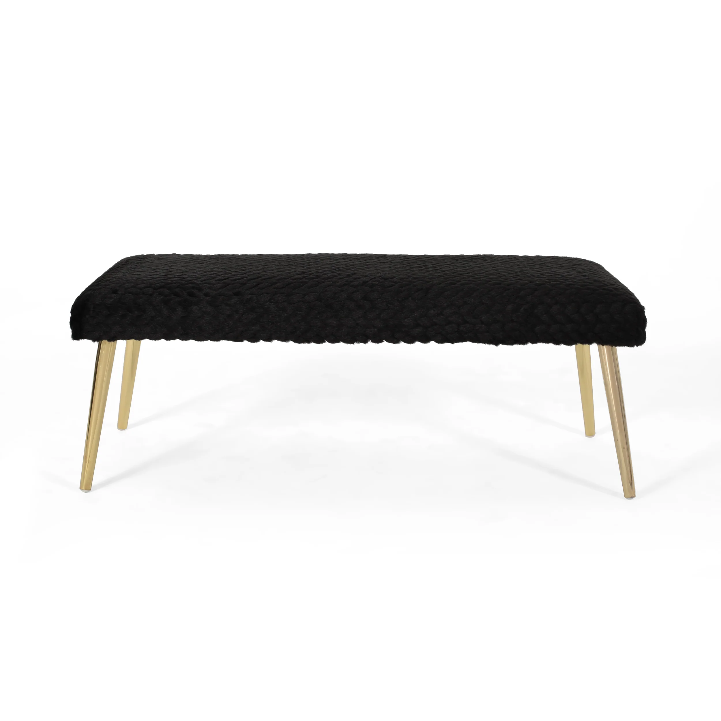 Indira Patterned Faux Fur Bench - furnishings