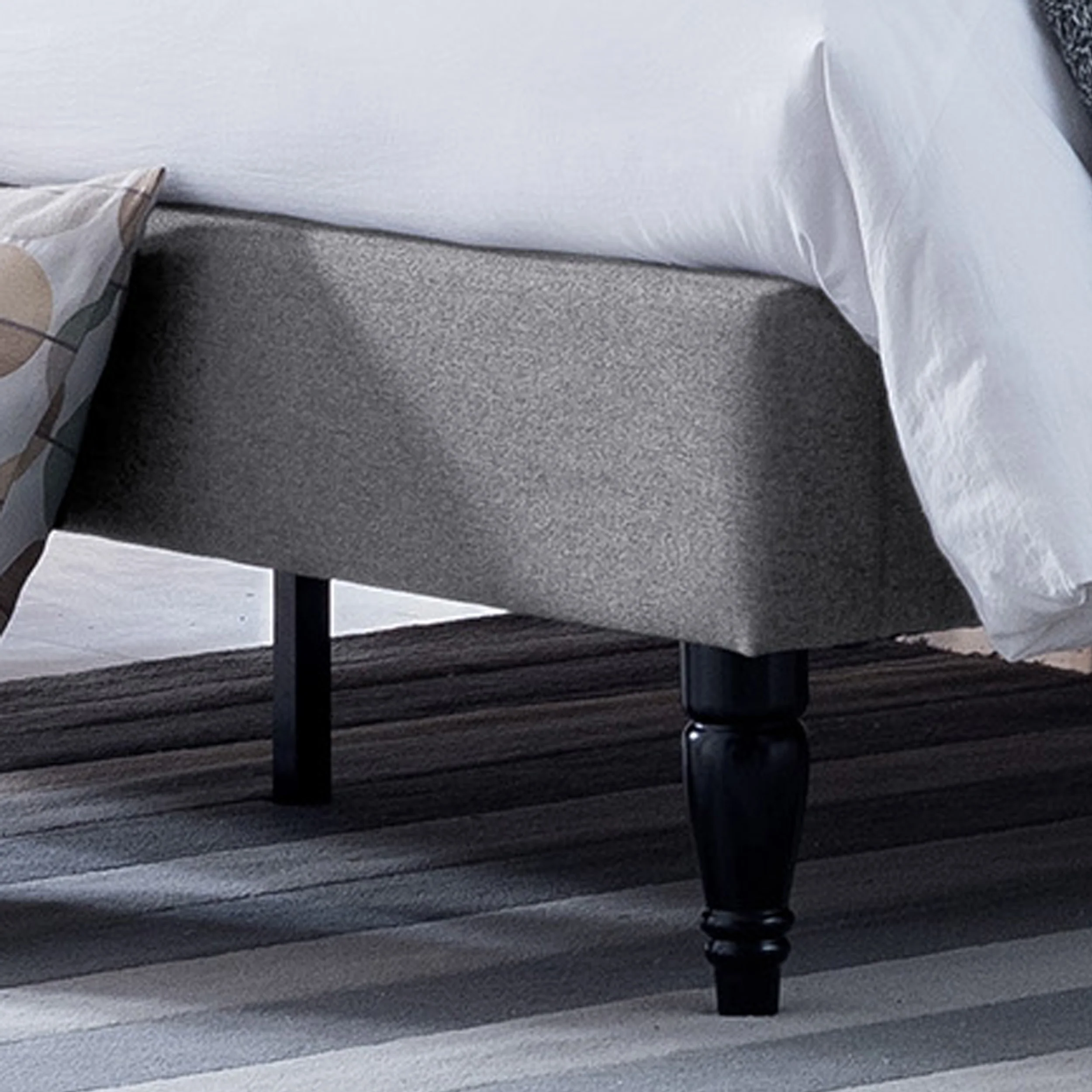 Renee Contemporary Low Profile Fully Upholstered Fabric Platform Bed Frame, Queen - furnishings