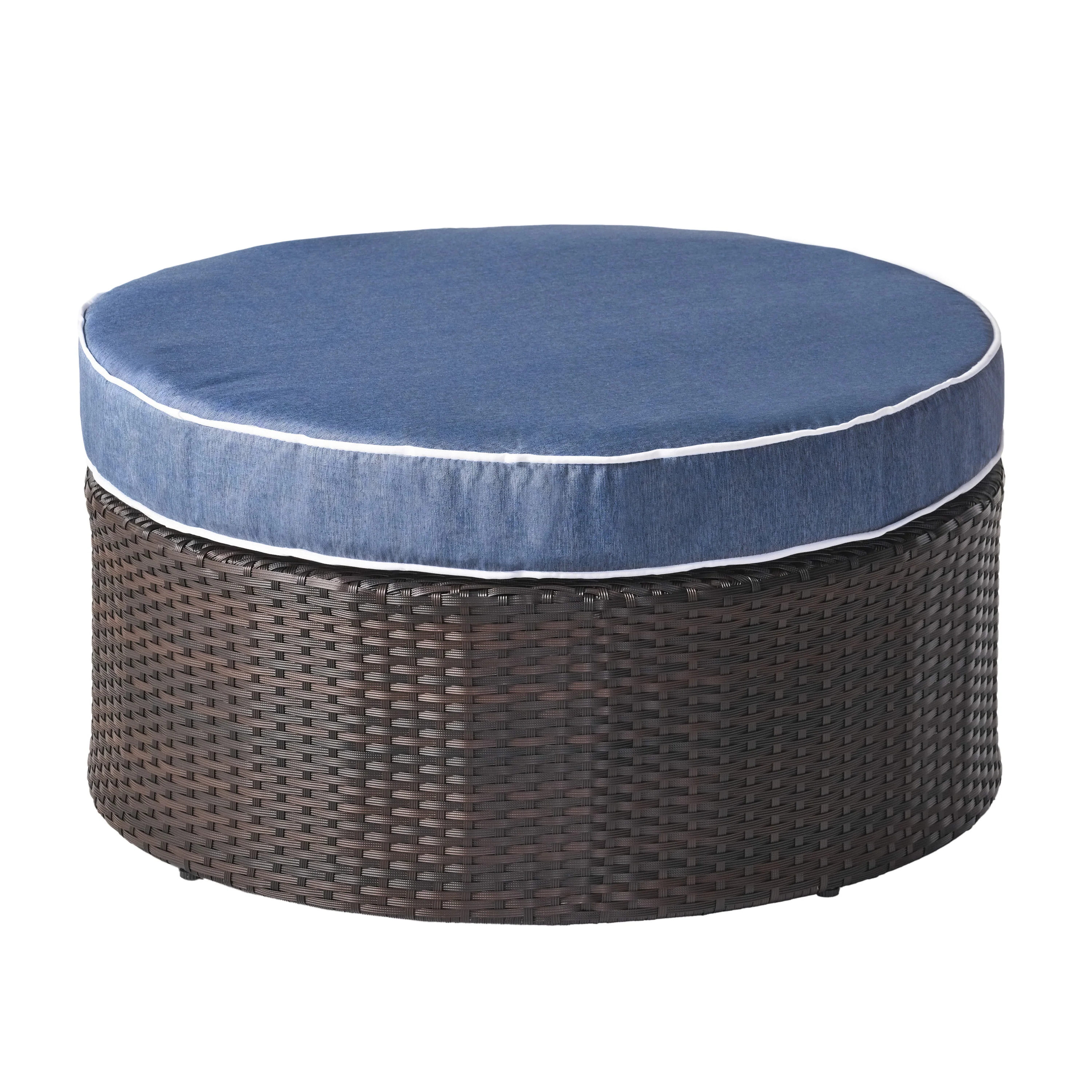 Boden Outdoor Wicker Ottoman with Cushion - furnishings