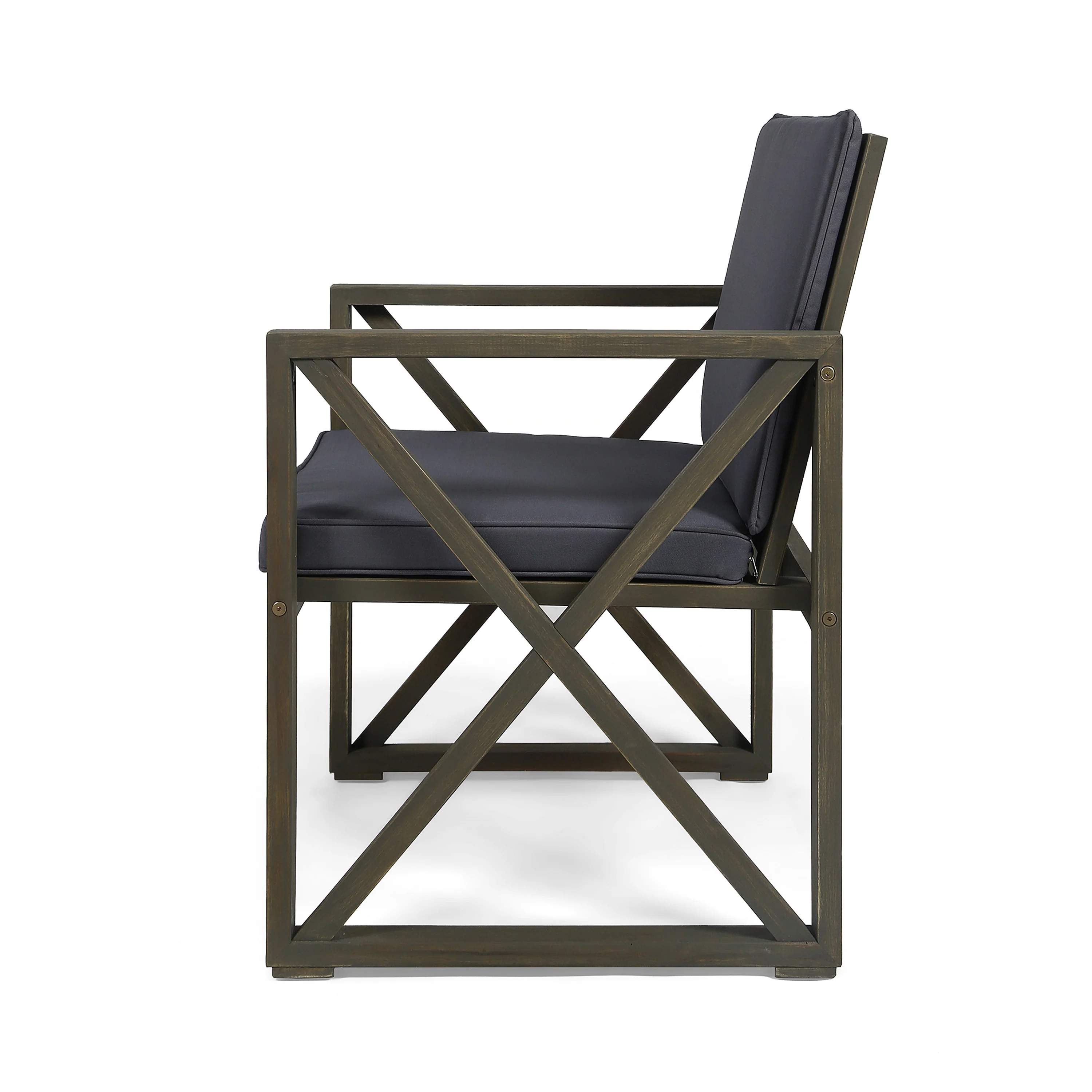 Penny Outdoor Acacia Wood 4 Piece Chat Set with Cushions - furnishings