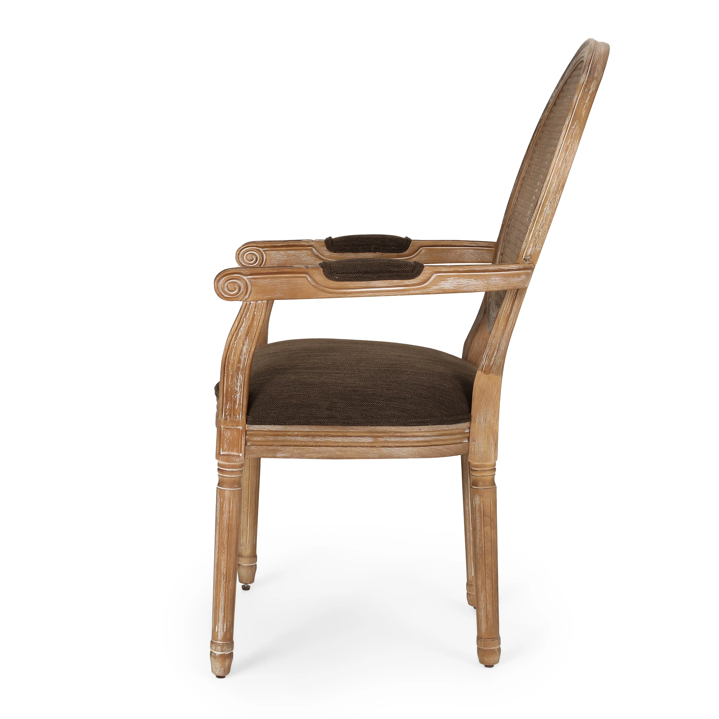 Aisenbrey French Country Wood and Cane Upholstered Dining Chair - furnishings