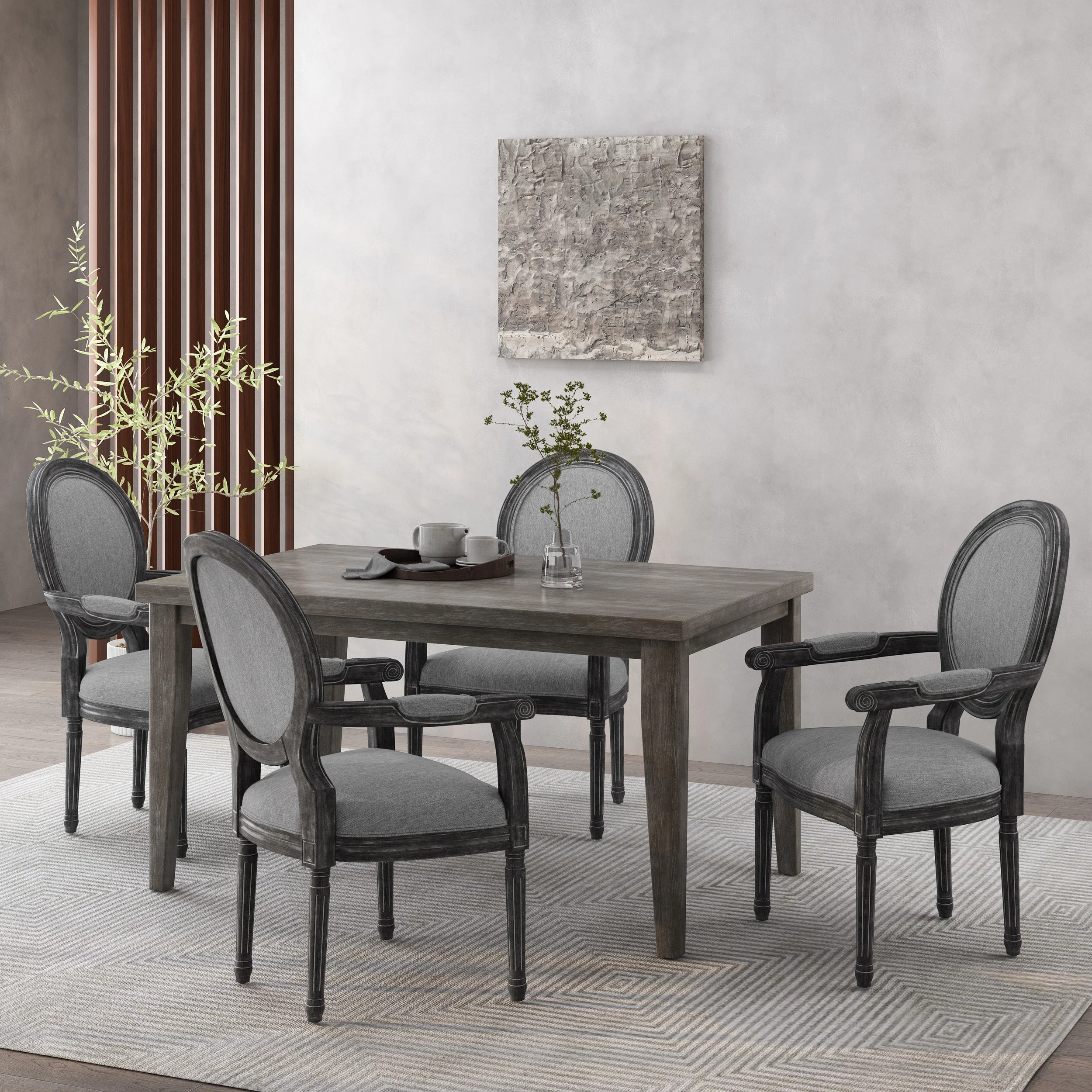 Aisenbrey French Country Wood Upholstered Dining Chair - furnishings