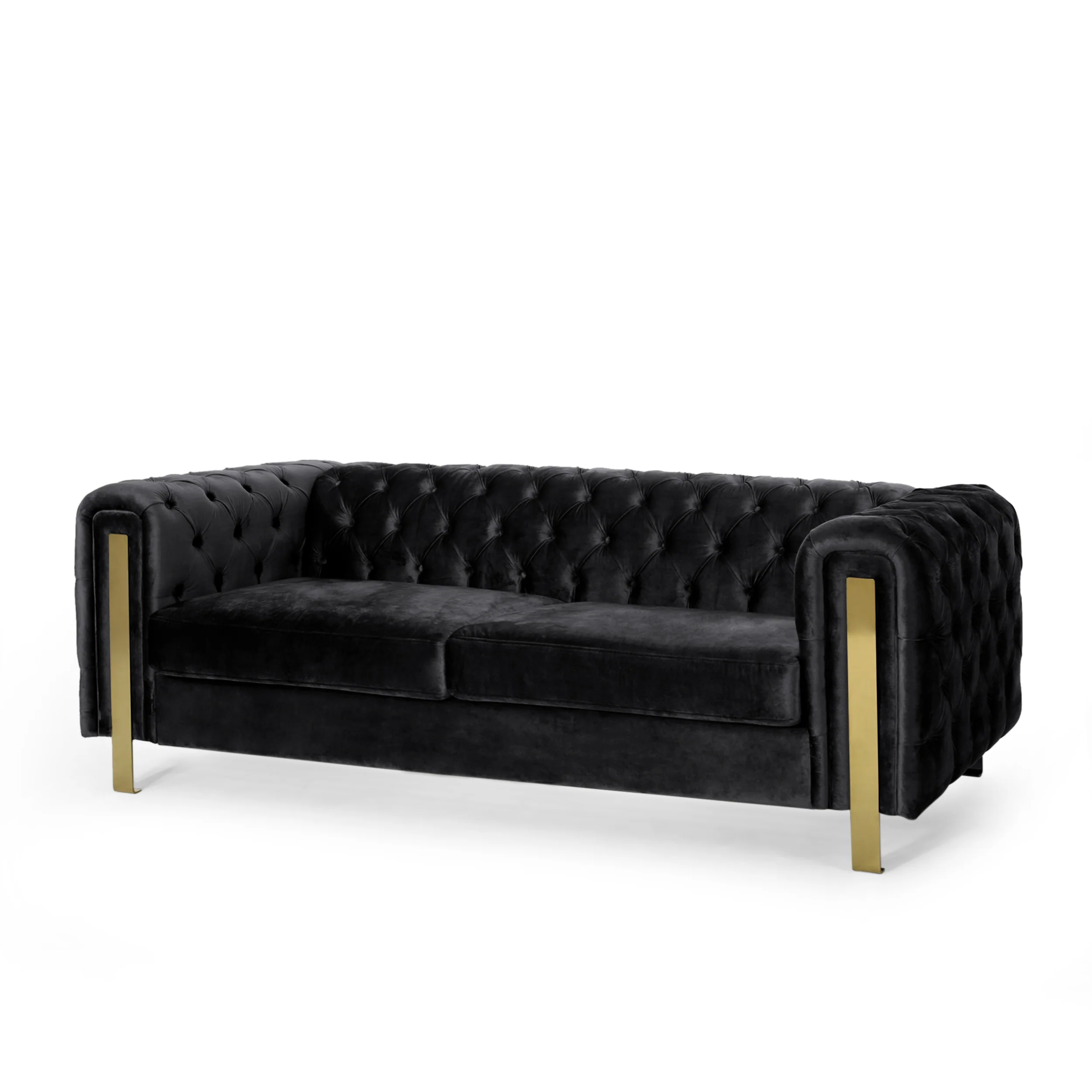Giovanna Modern Glam Tufted Velvet 3 Seater Sofa - furnishings
