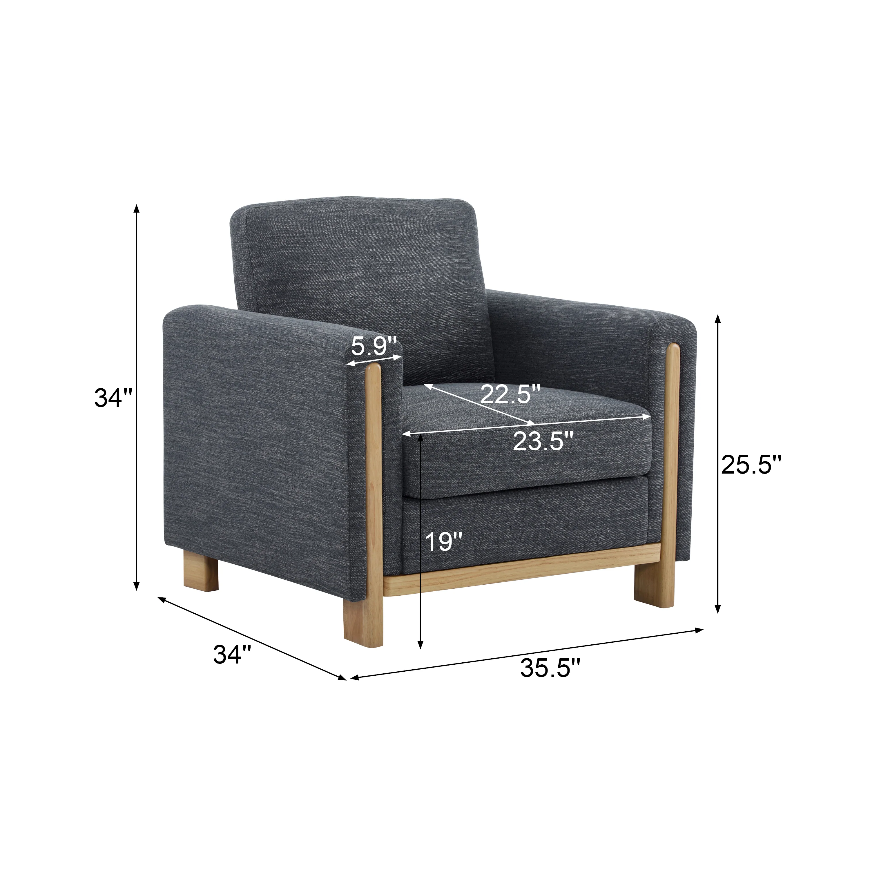 Alarics Modern Accent Arm Chair Upholstered Club Chair - furnishings