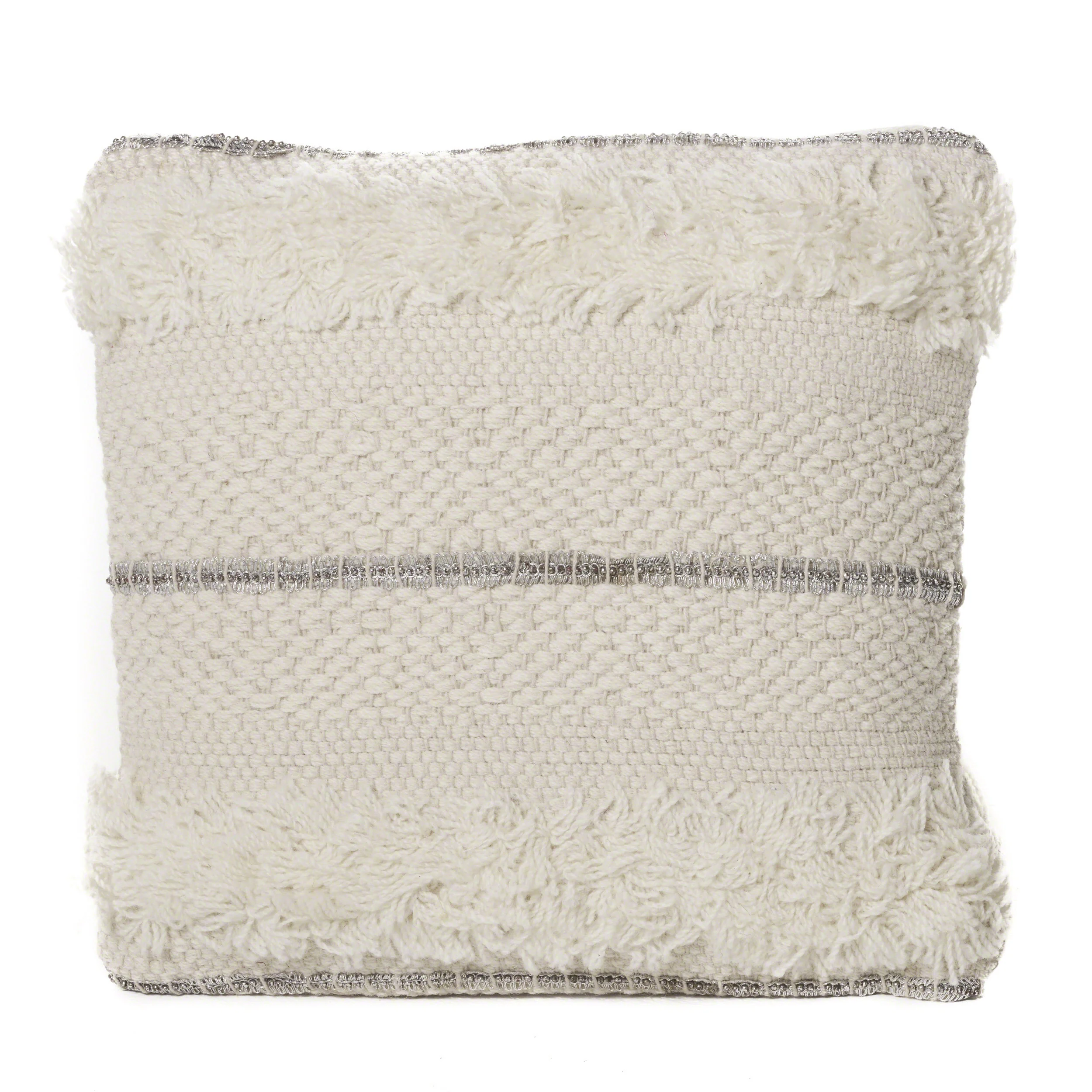 Miles Handcrafted Boho Fabric and Lace Pillow - furnishings