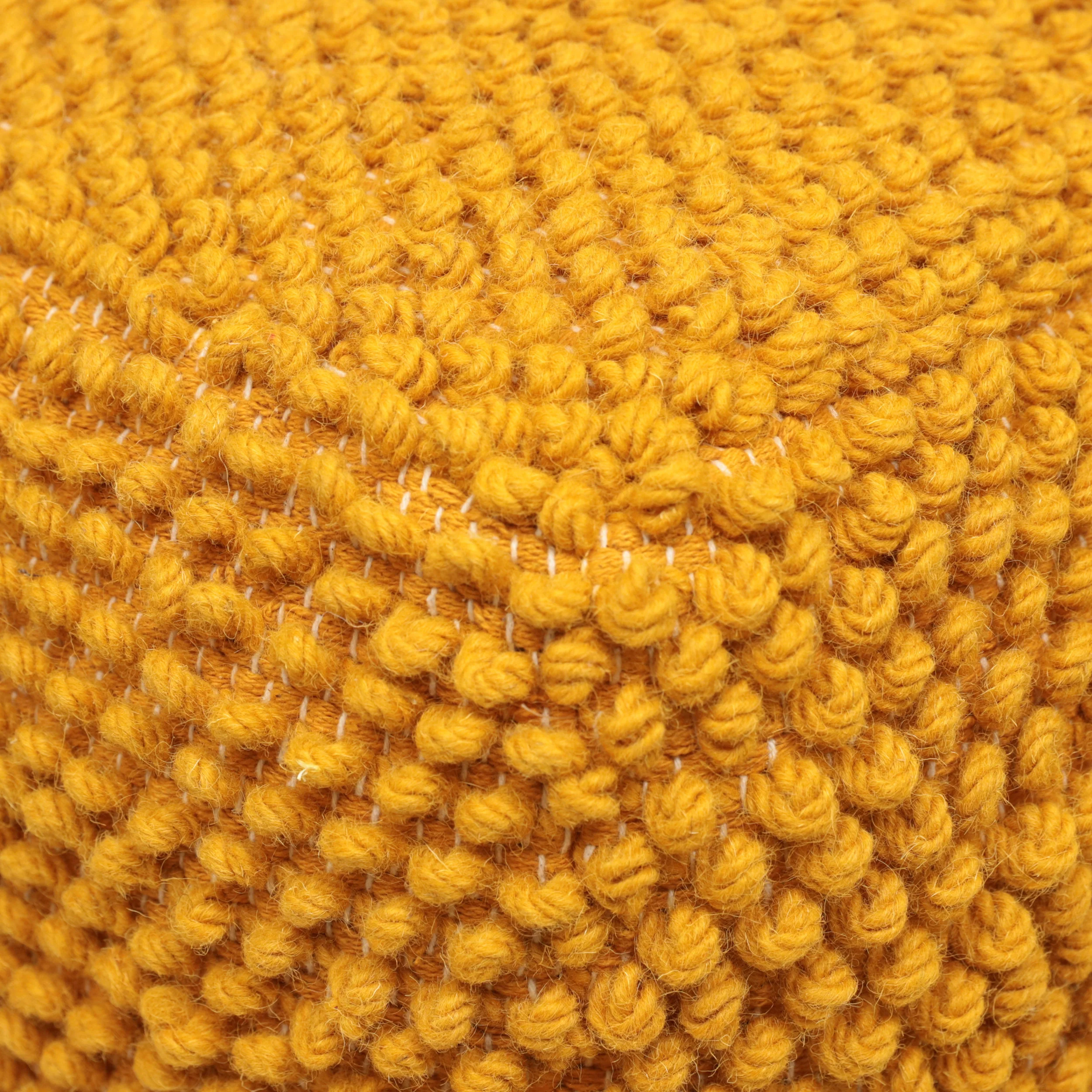 Devries Boho Handcrafted Tufted Fabric Cube Pouf - furnishings