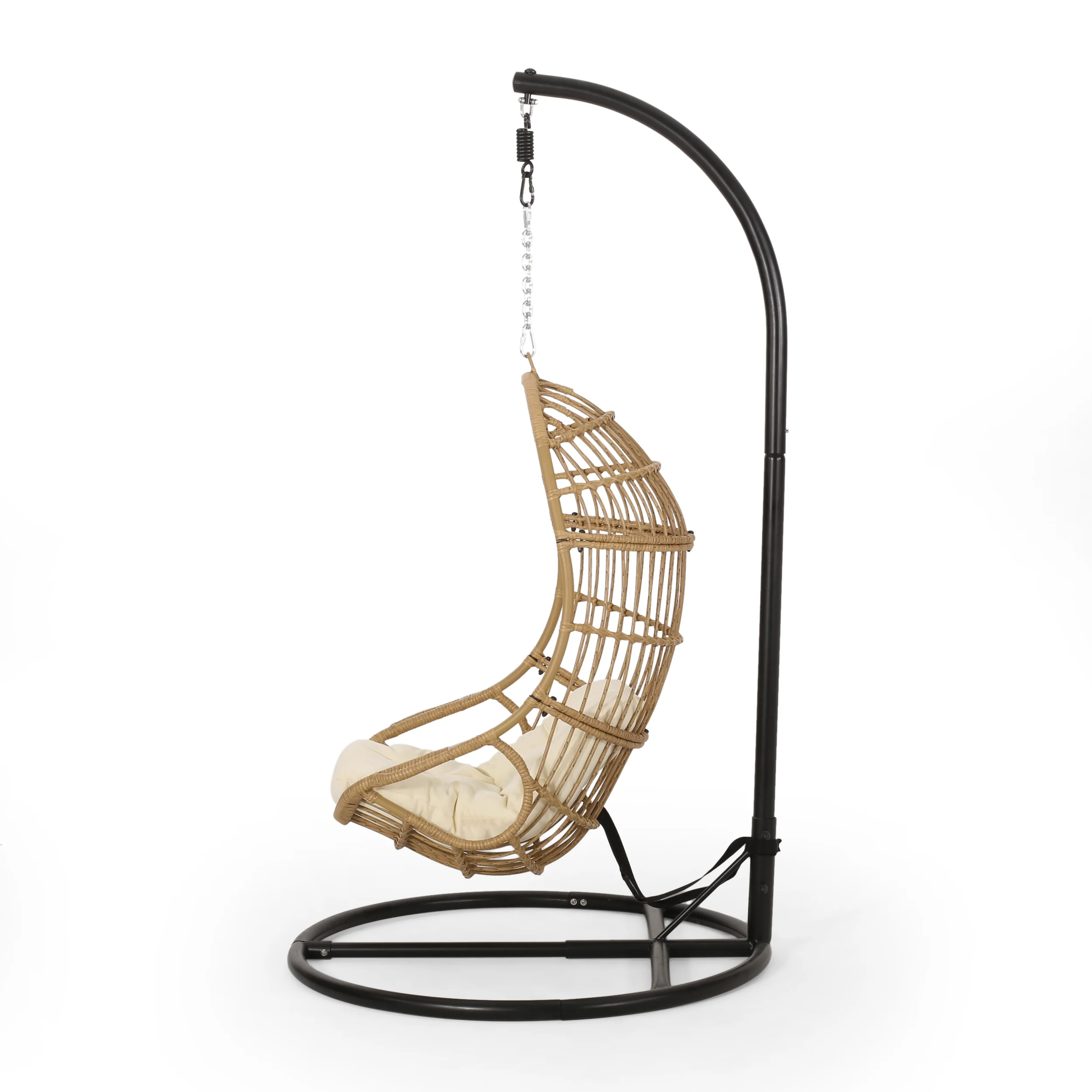 Perry Outdoor Wicker Hanging Nest Chair with Stand - furnishings