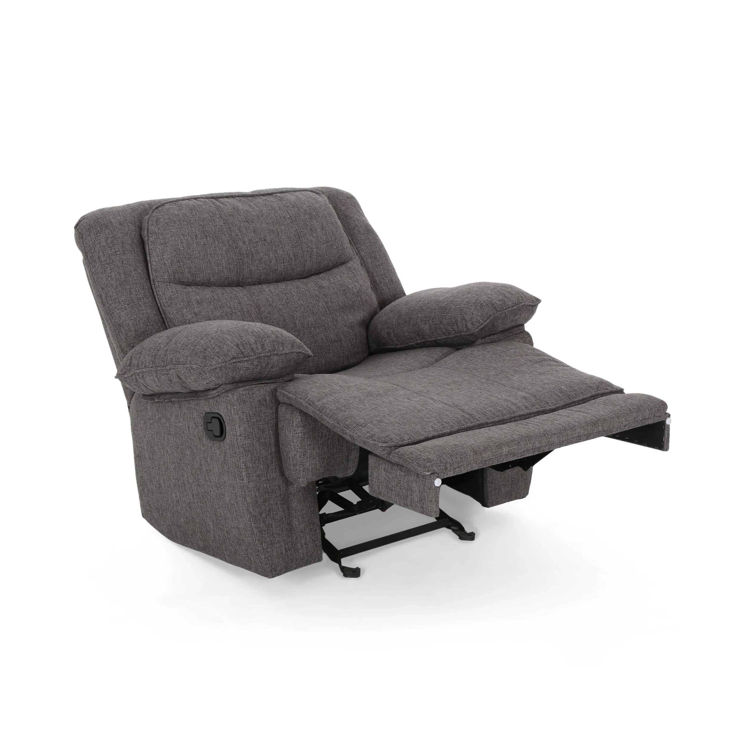 Antoinette Contemporary Pillow-Tufted Upholstered Fabric Glider Recliner - furnishings