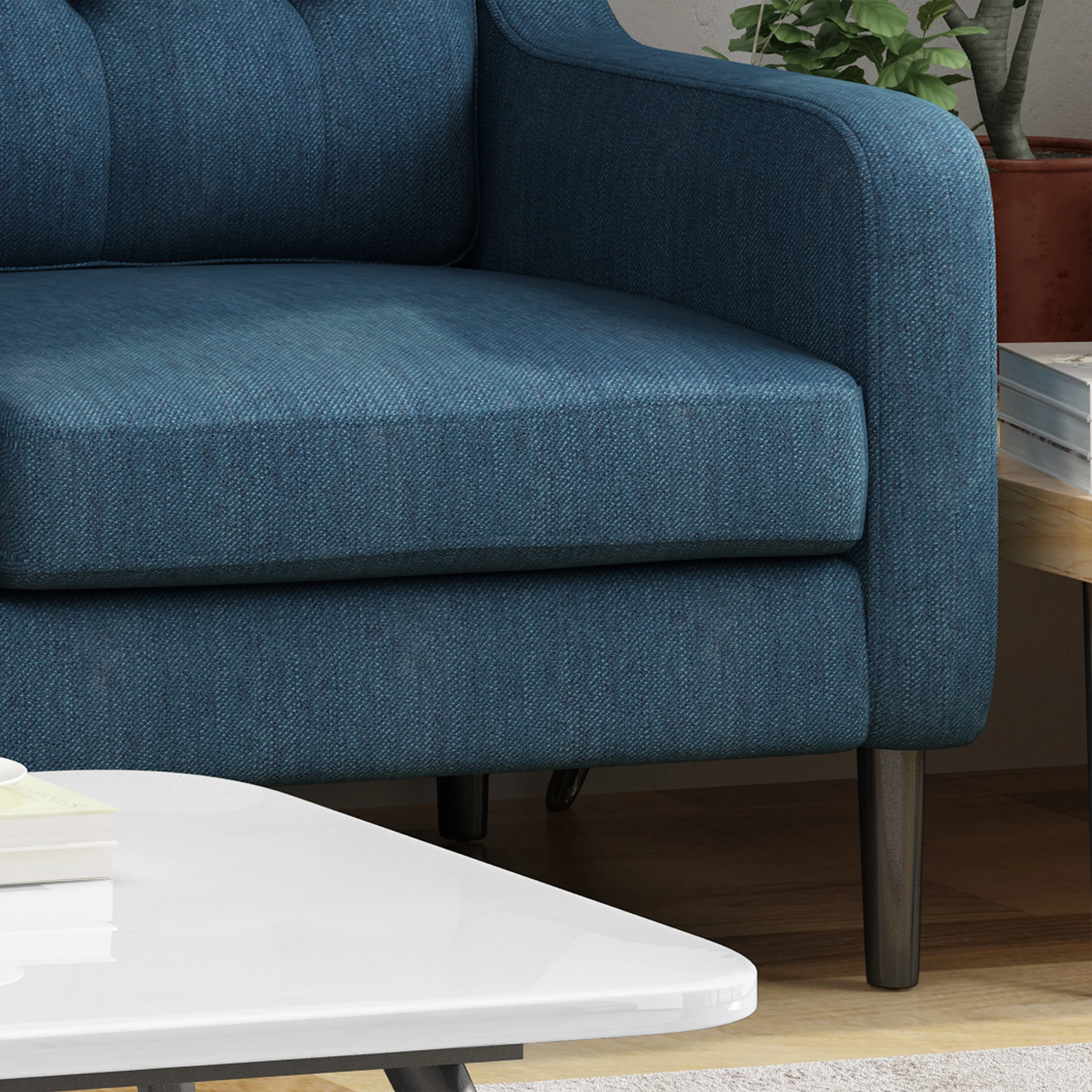 Daelynn Tufted Fabric 3 Seater Sofa - furnishings