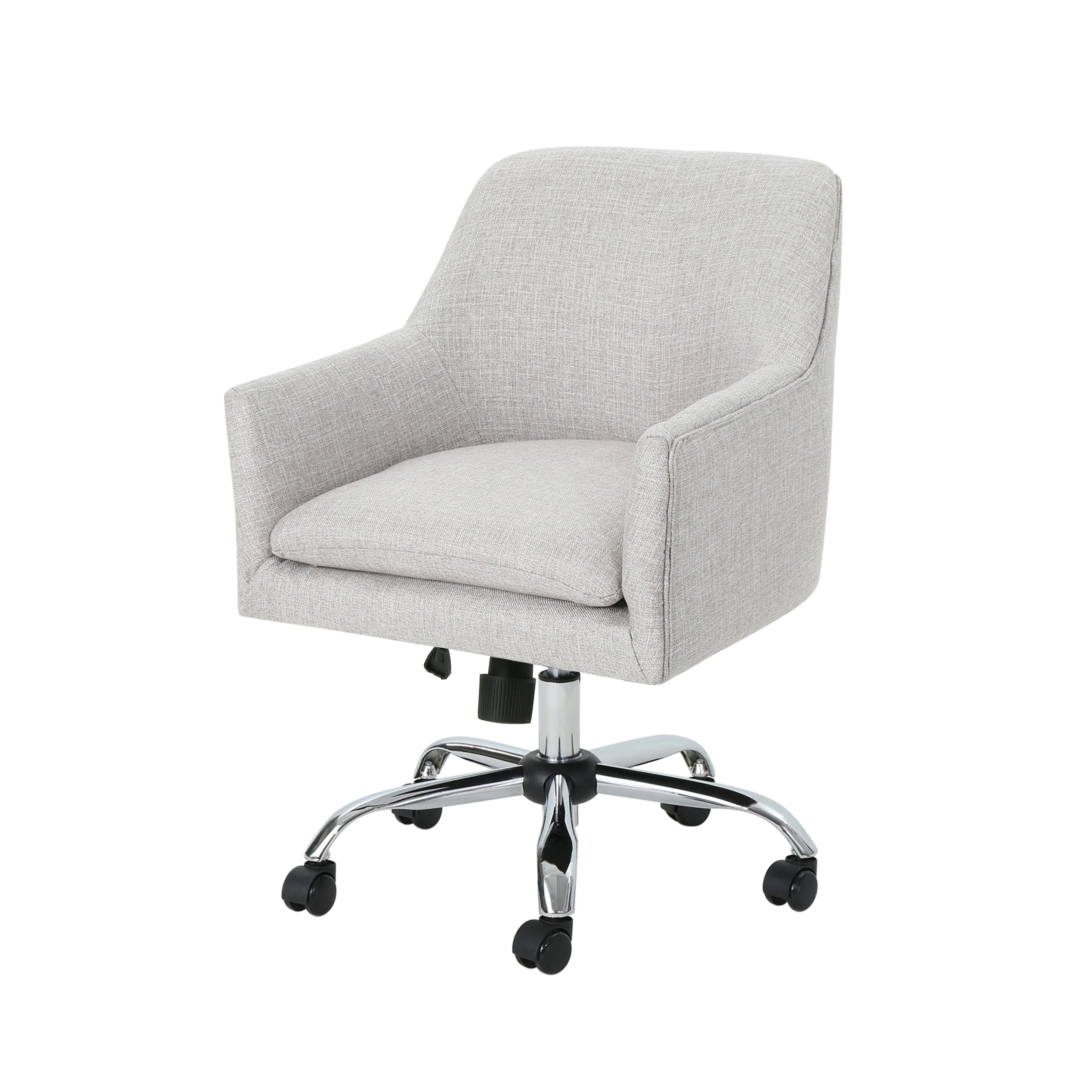 Morgan Mid Century Modern Fabric Home Office Chair with Chrome Base - furnishings