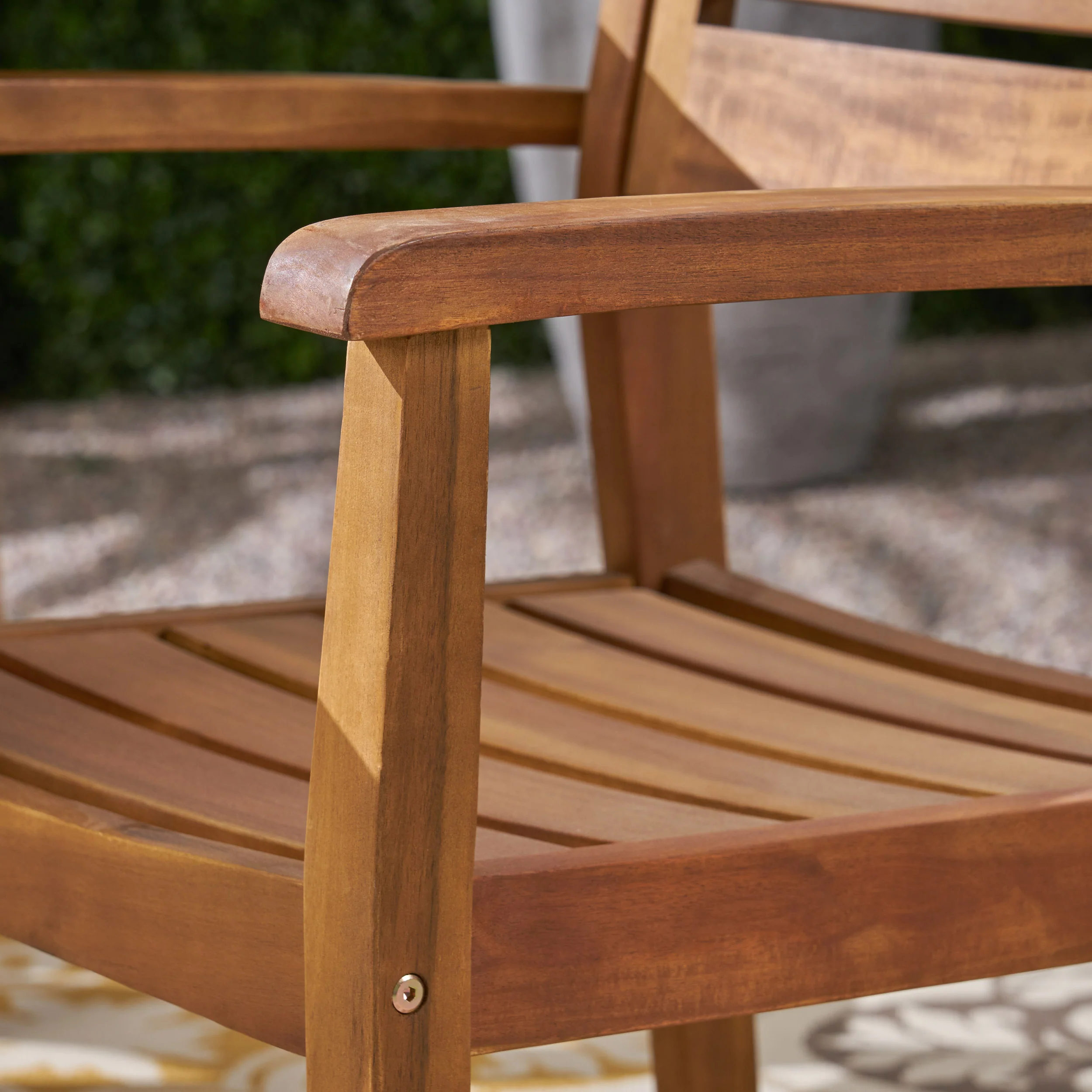 Stanford Outdoor 5 Piece Acacia Wood Dining Set Wit X Base - furnishings