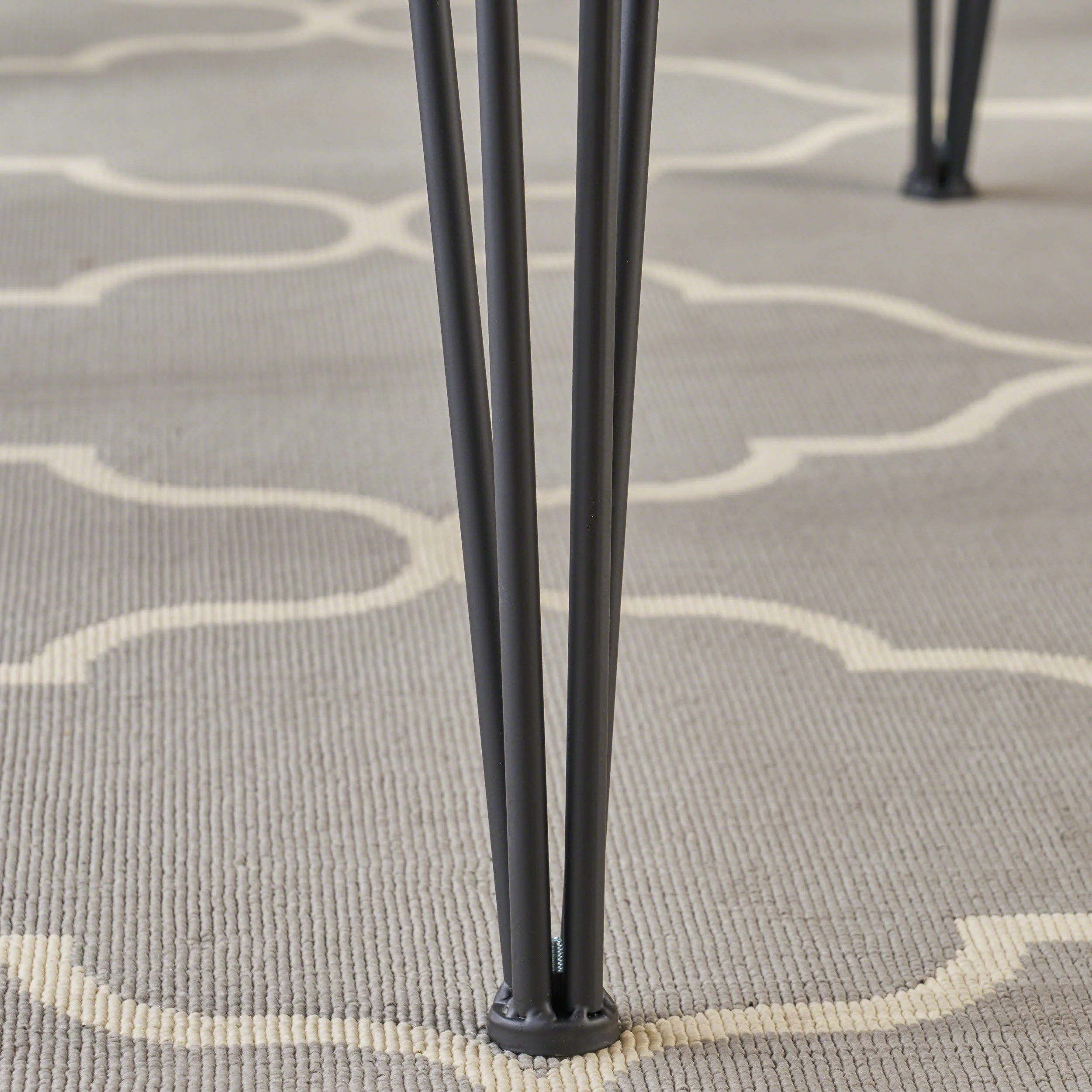 Kaia Modern Industrial Faux Live Edge Square Dining Table, Natural and Black - furnishings