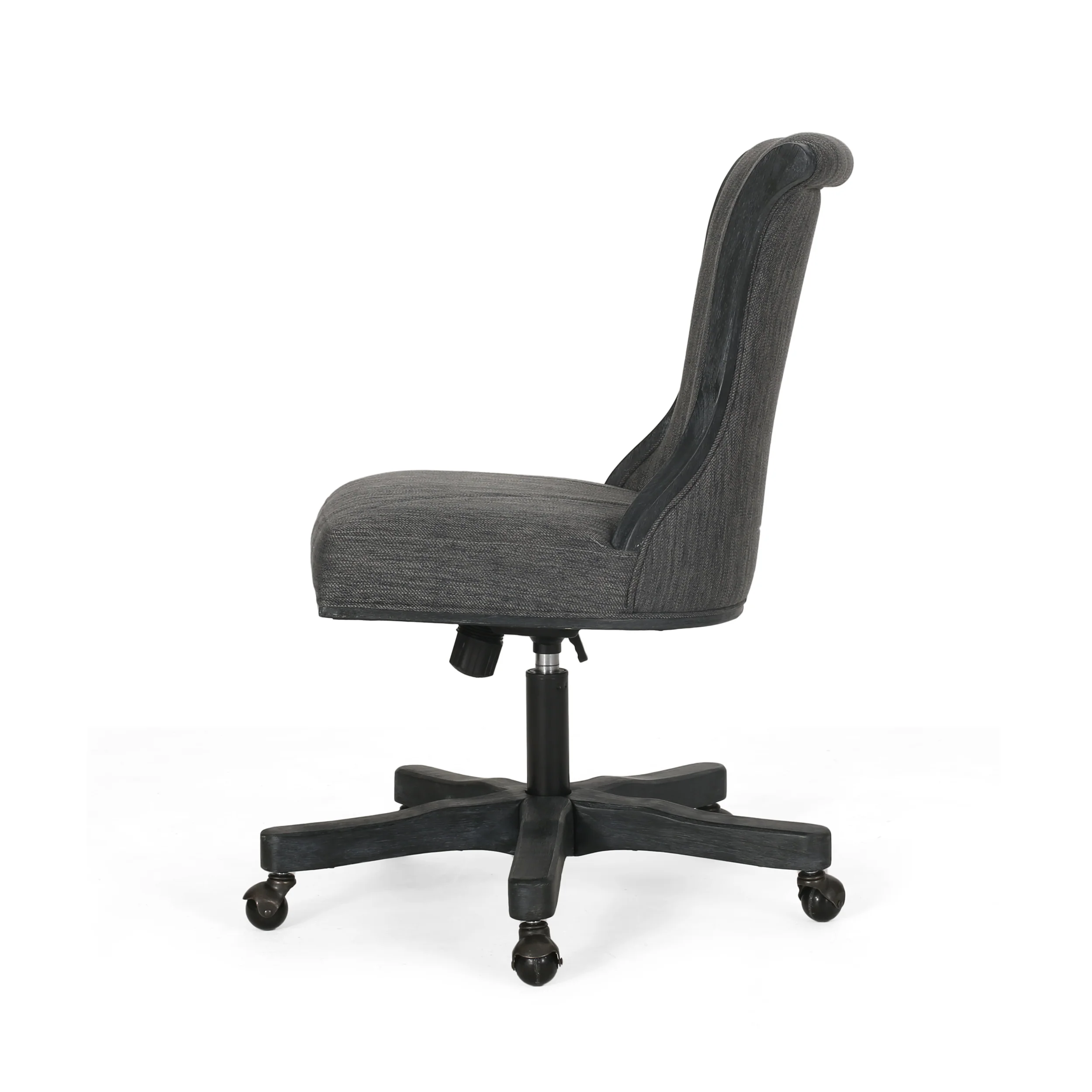 Andrea Contemporary Upholstered Roll Back Swivel Office Chair - furnishings